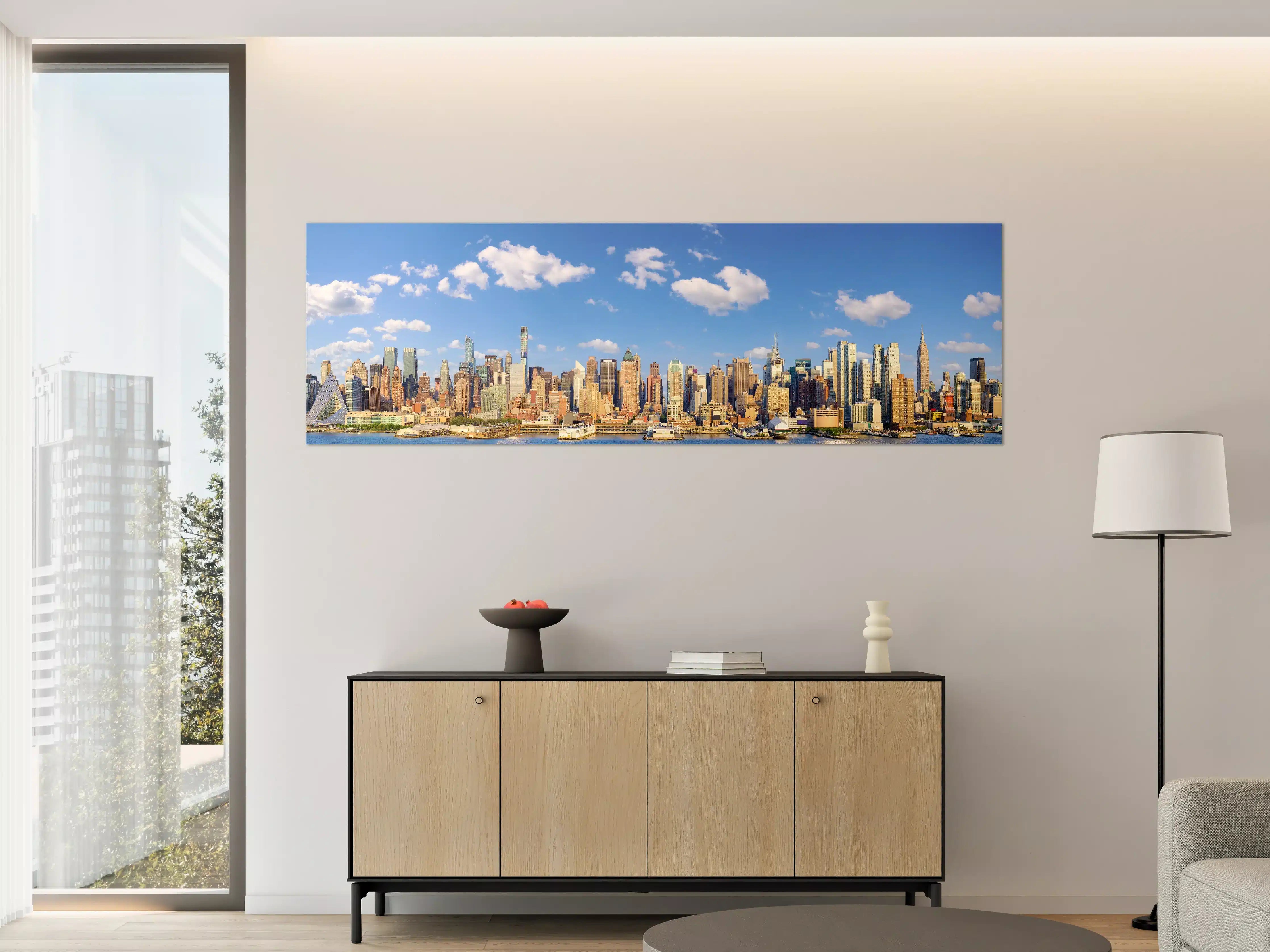 Große Wandbilder - Manhattan Skyline Blau-Beige