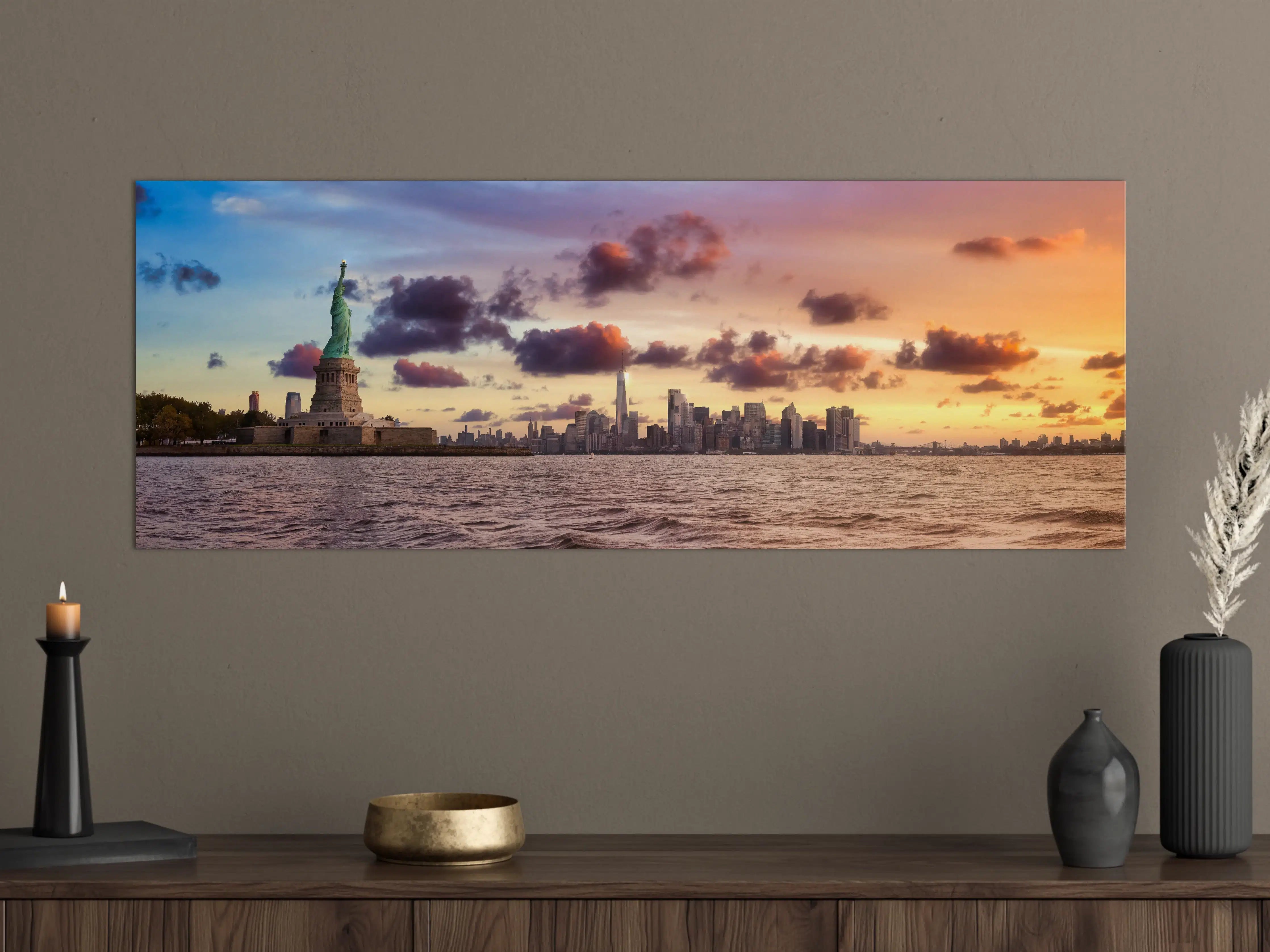 Große Wandbilder - Manhattan Skyline Sonnenuntergang