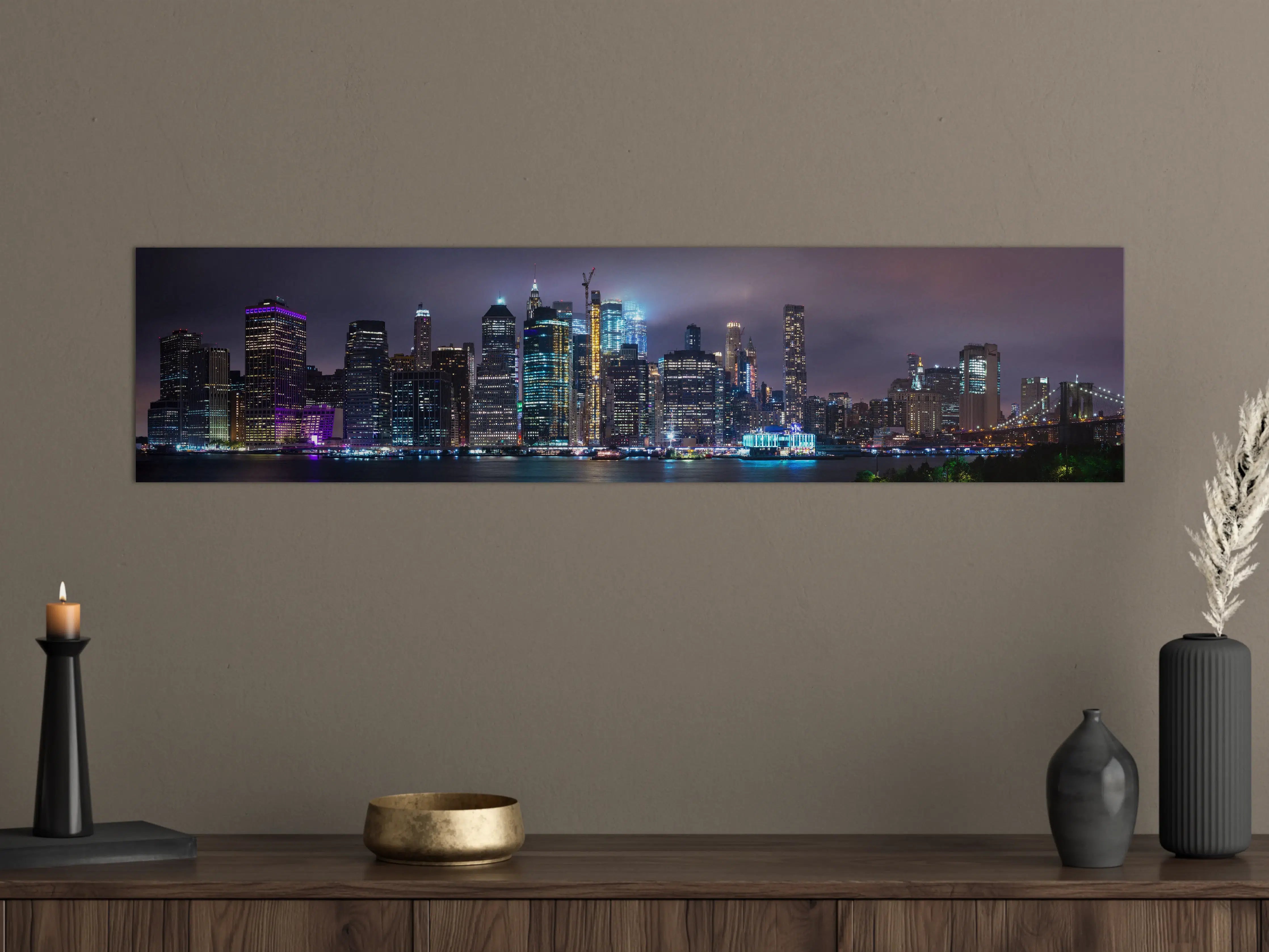 Große Wandbilder - Manhattan Skyline – Stadt der Lichter