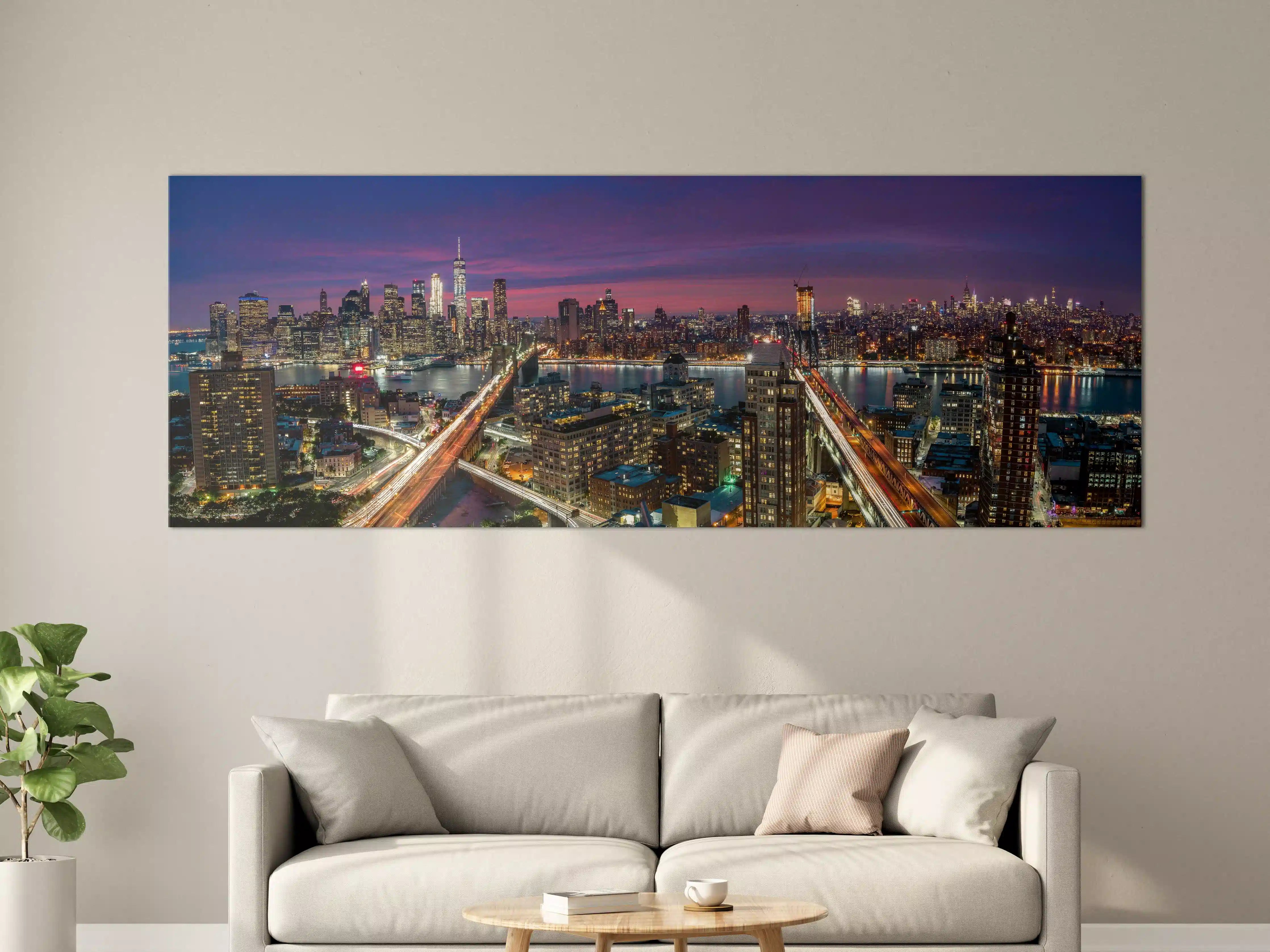 Große Wandbilder - Manhattan Skyline bei Dämmerung