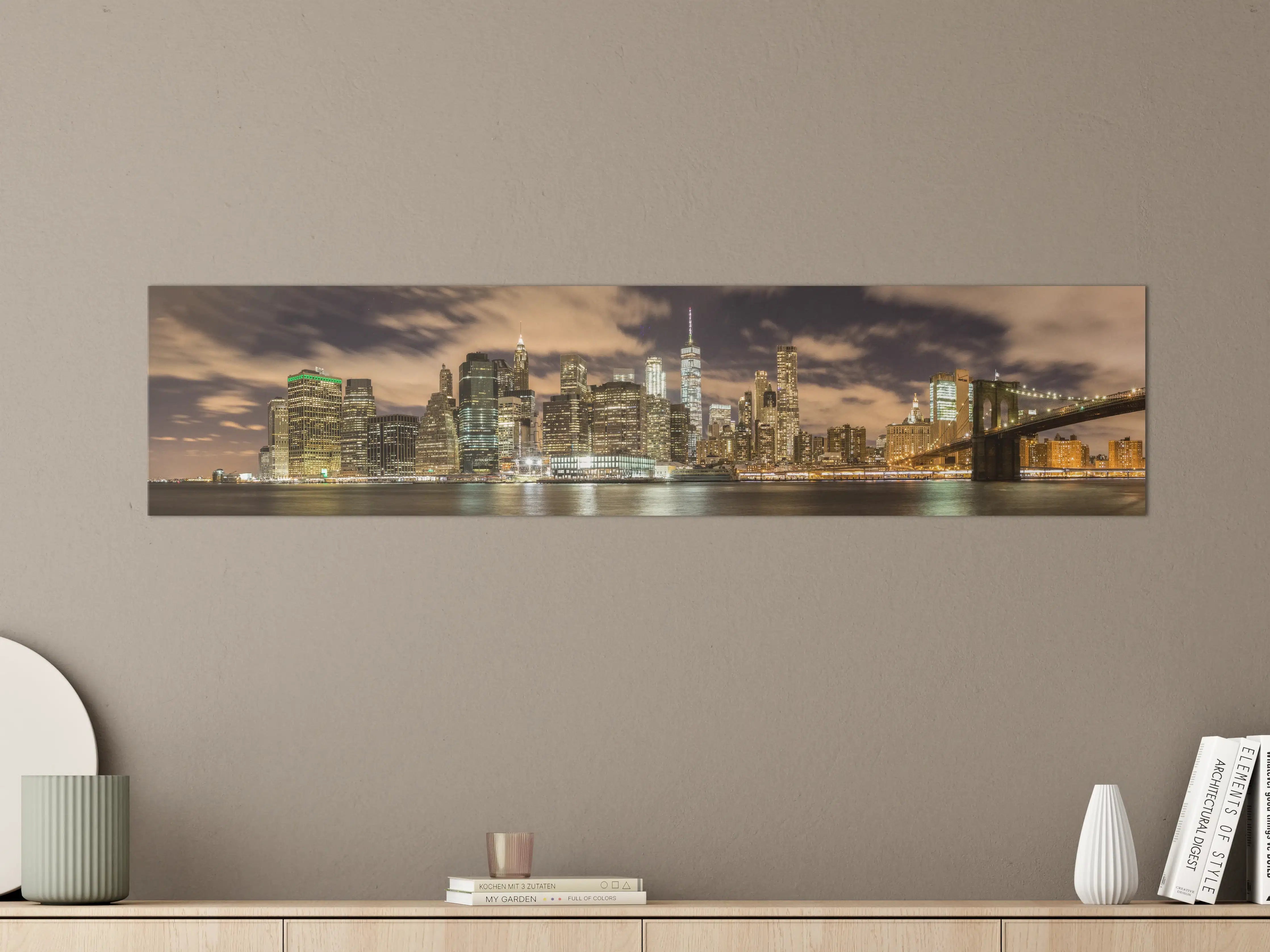 Große Wandbilder - Manhattan Skyline im Glanz der Nacht