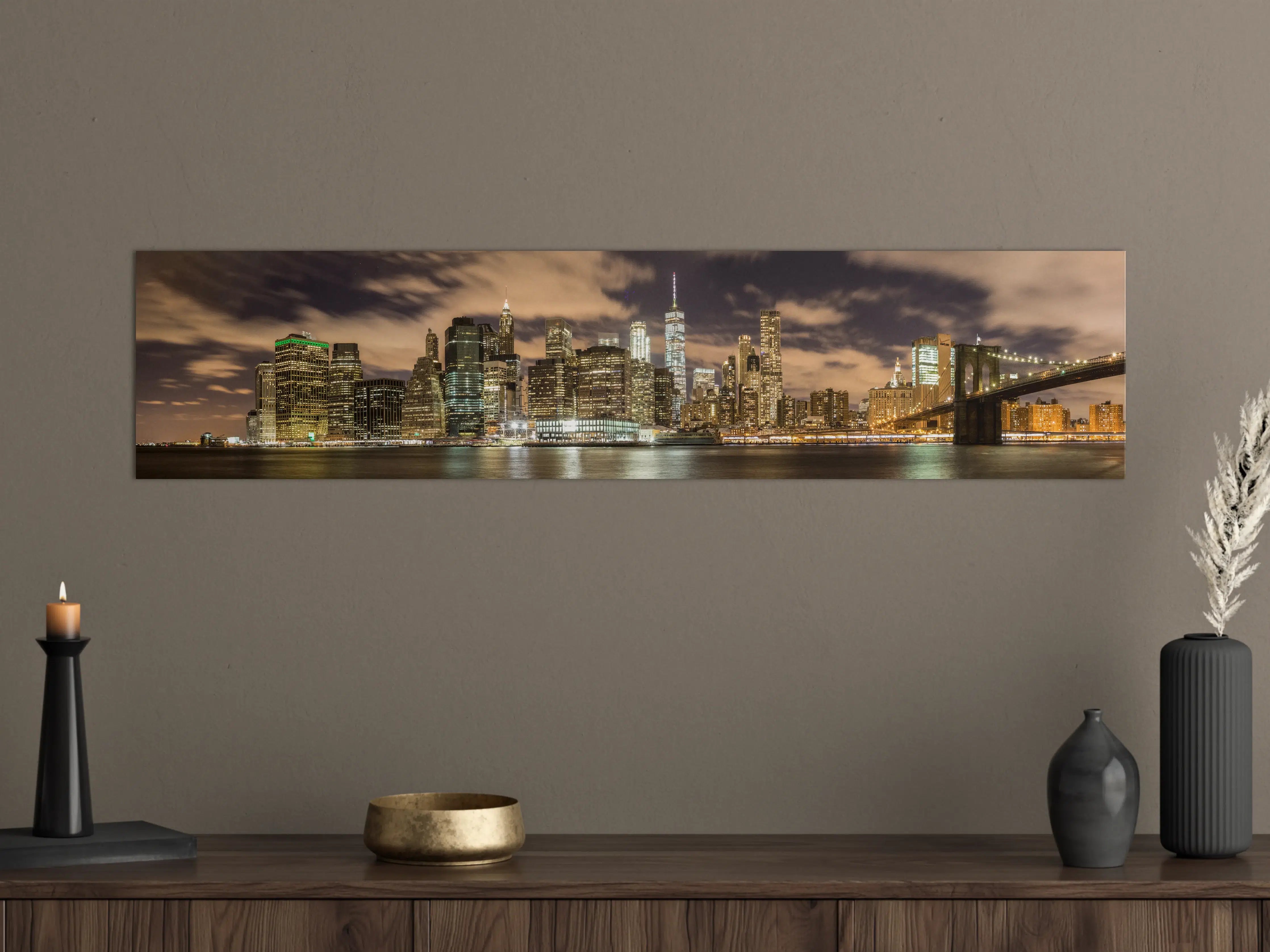 Große Wandbilder - Manhattan Skyline im Glanz der Nacht