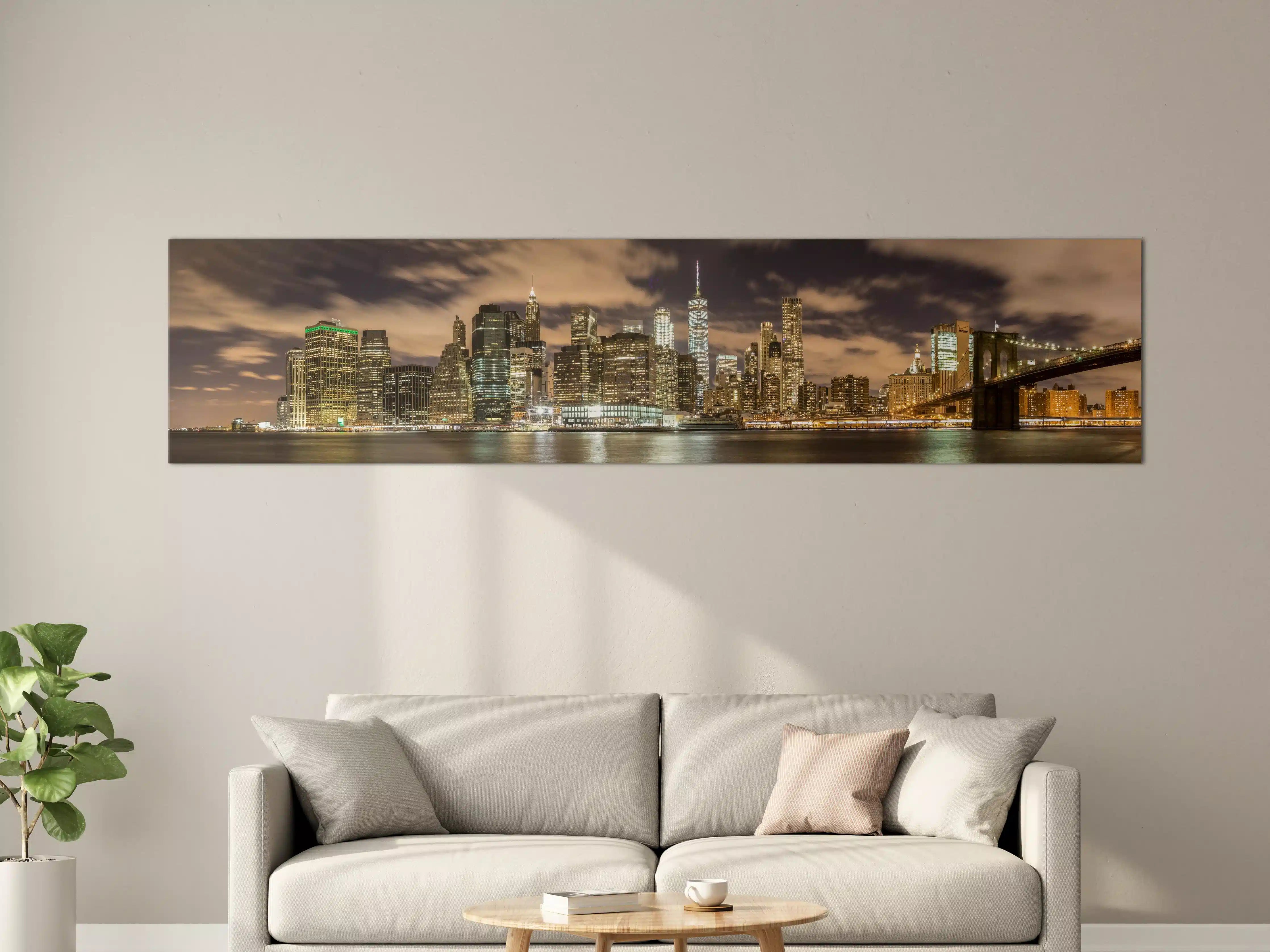 Große Wandbilder - Manhattan Skyline im Glanz der Nacht