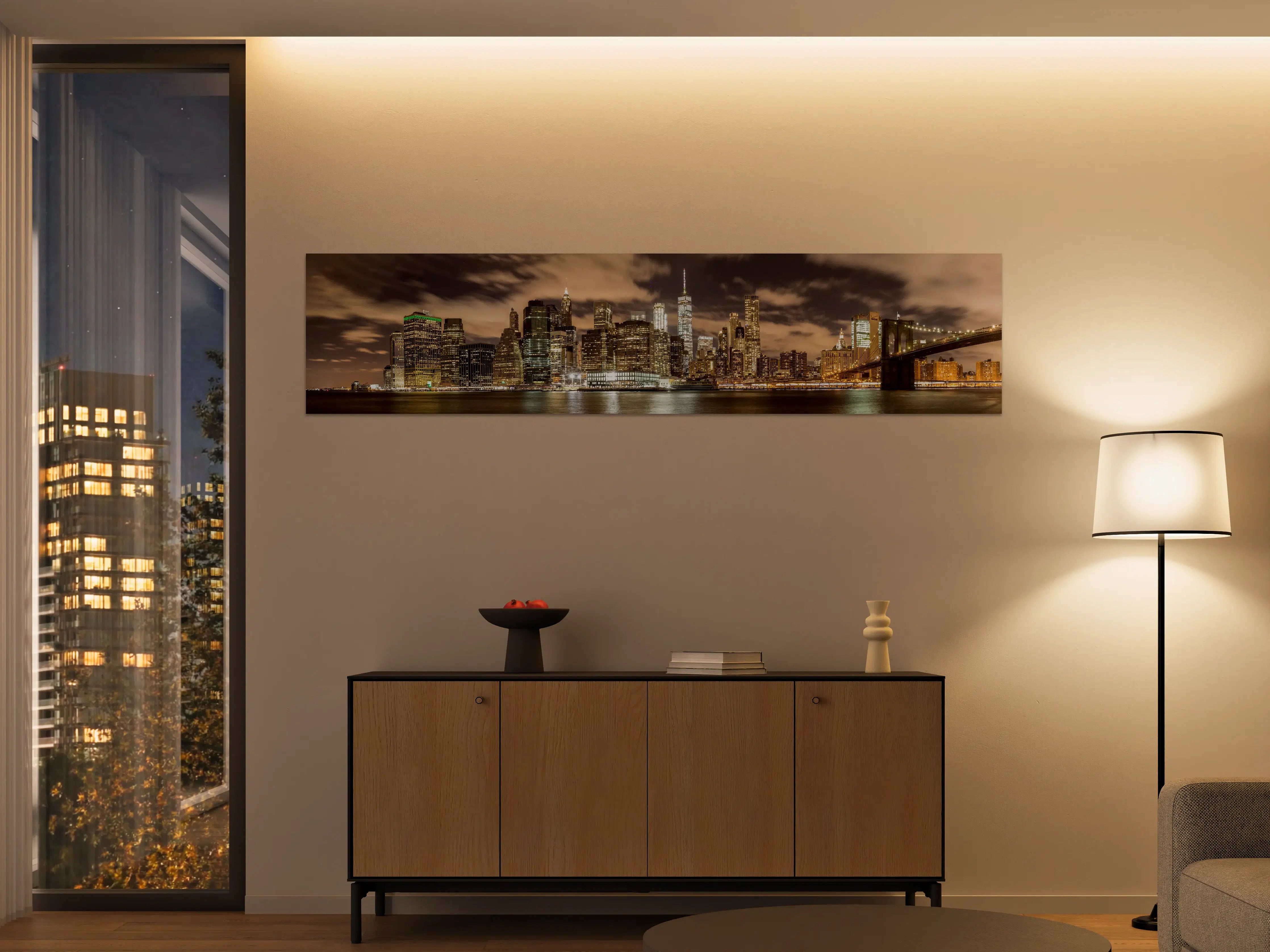 Große Wandbilder - Manhattan Skyline im Glanz der Nacht