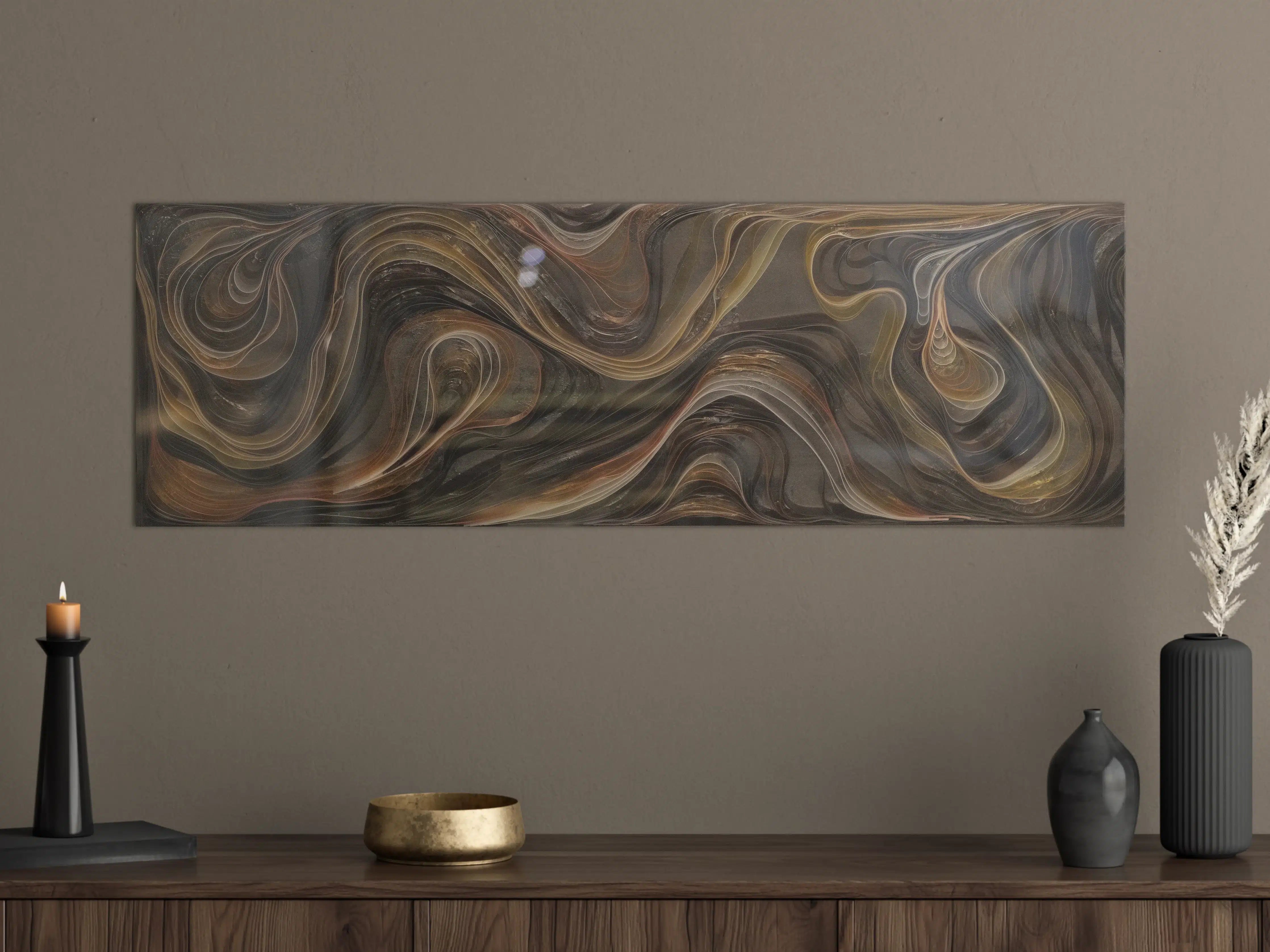 Große Wandbilder - Marble Swirl in Dunkel- und Erdtönen