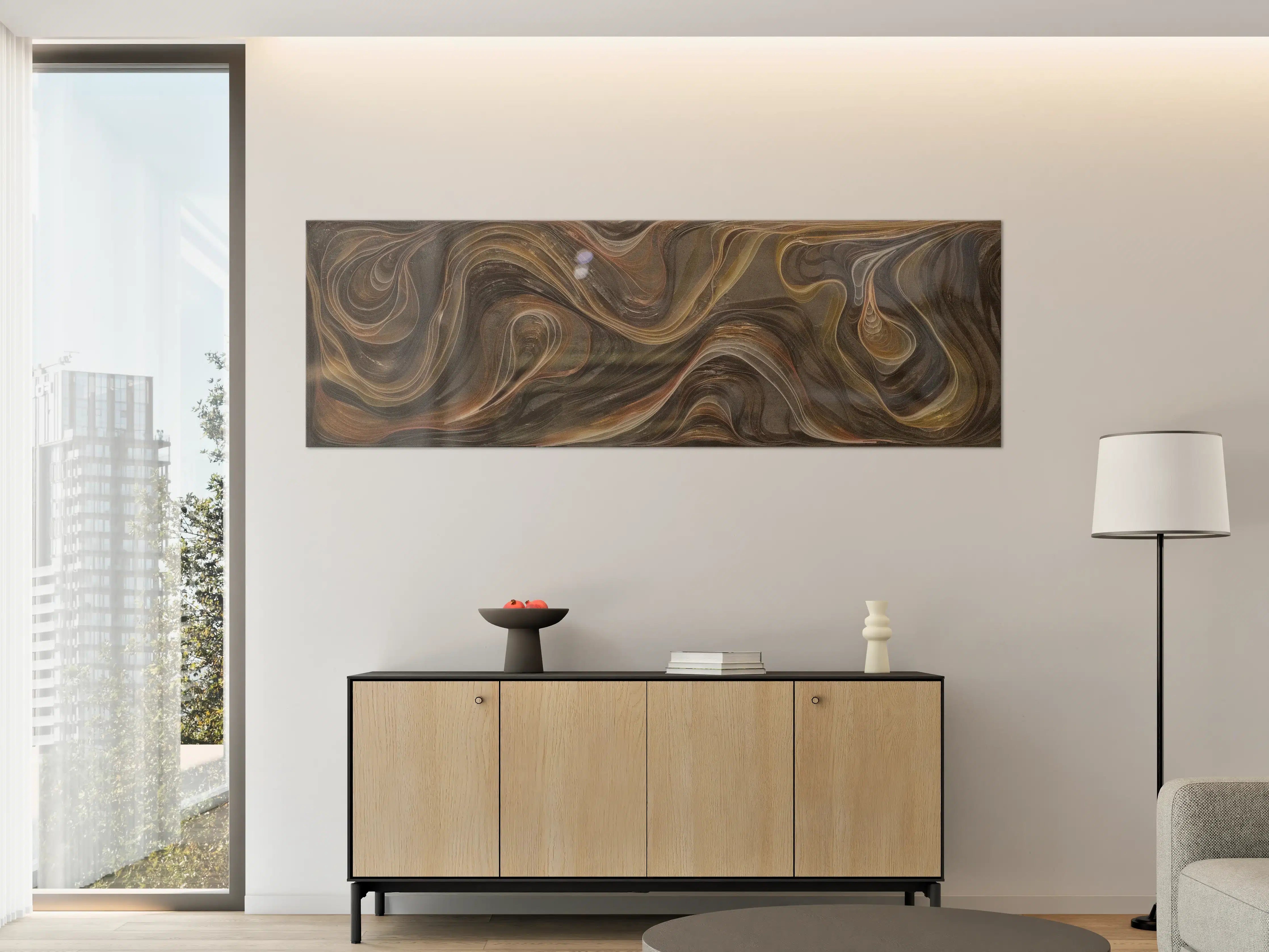 Große Wandbilder - Marble Swirl in Dunkel- und Erdtönen