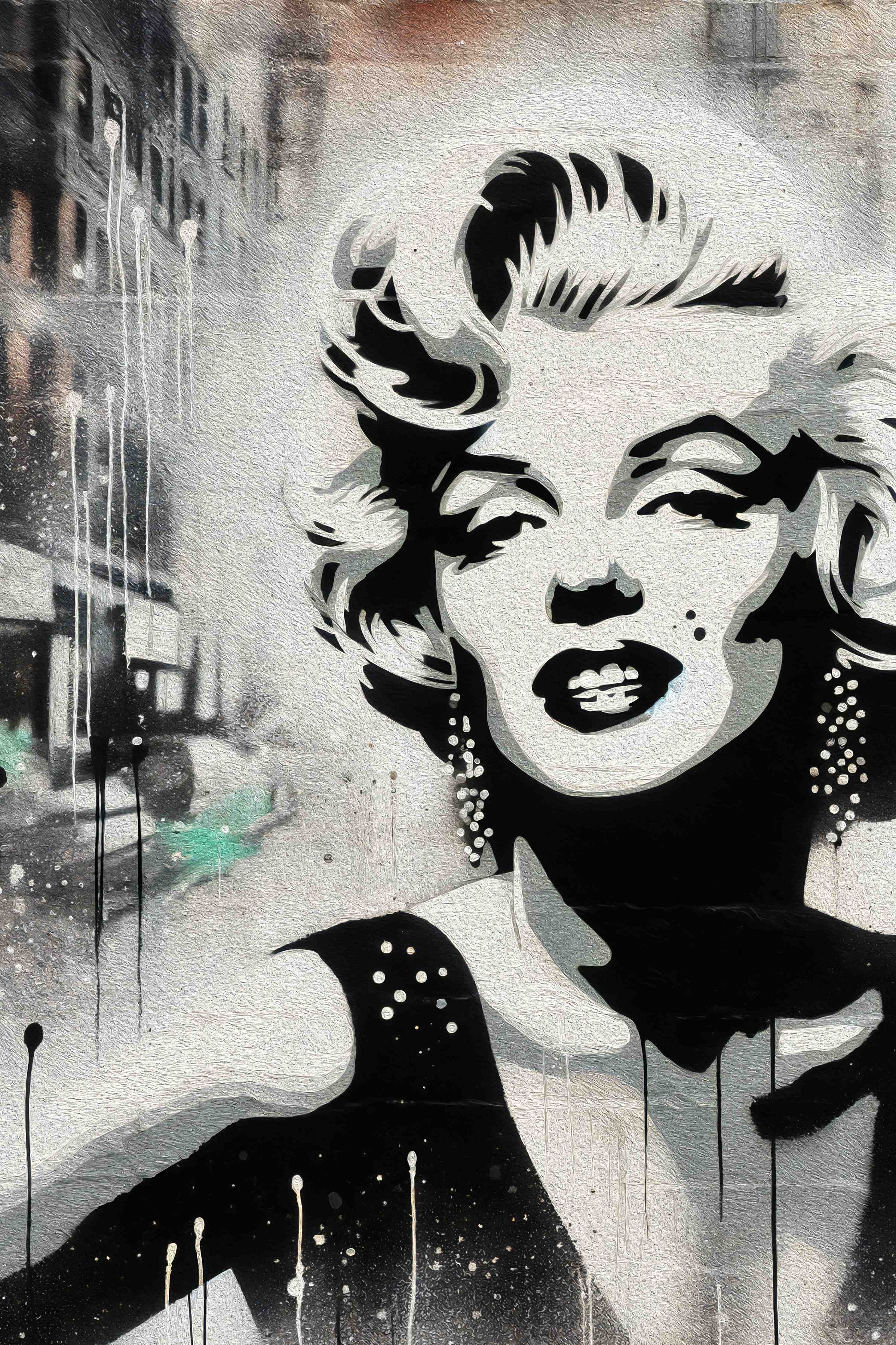 Große Wandbilder-Marilyn Monroe Graffiti im Street-Art-Stil