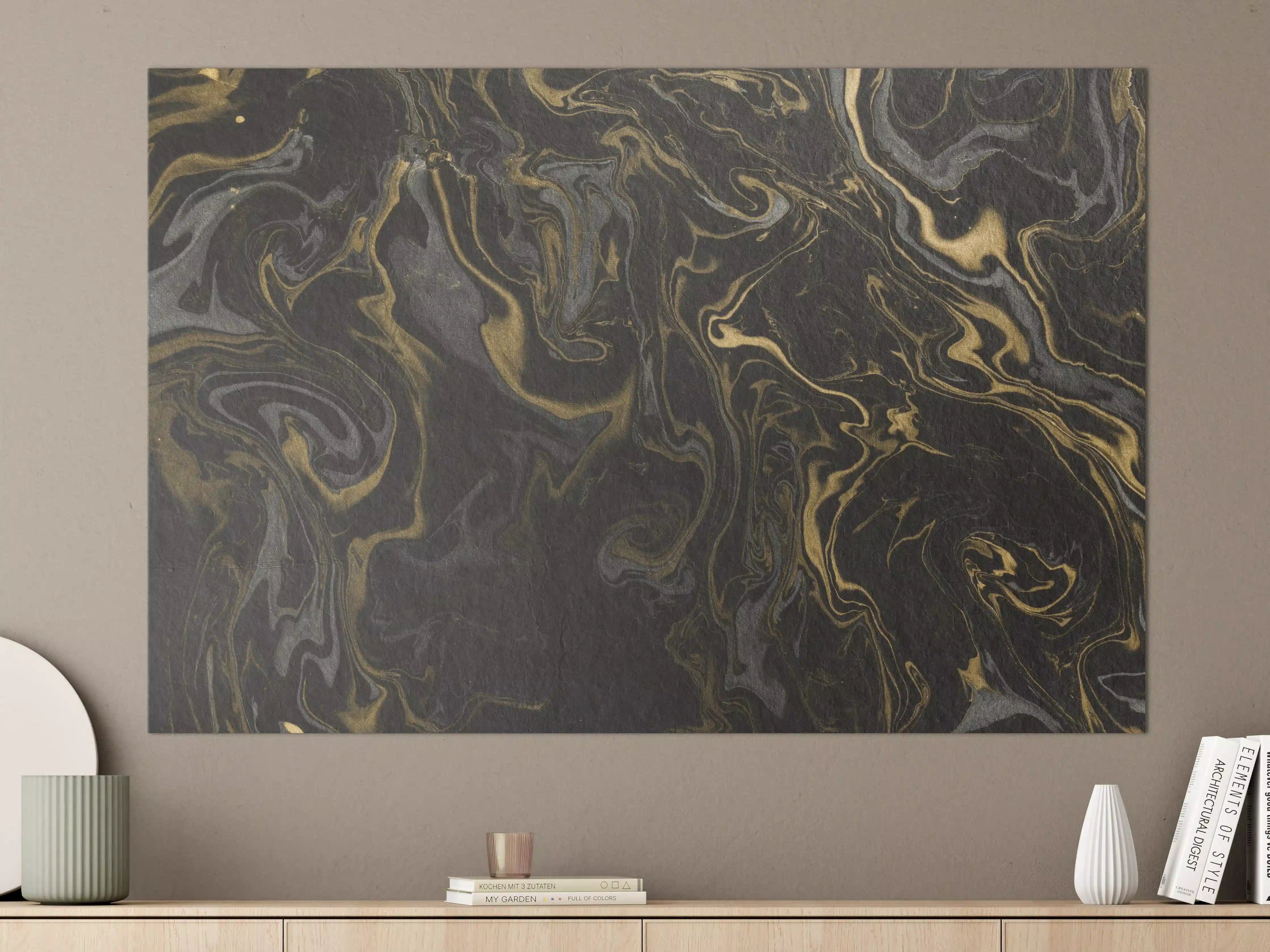 Große Wandbilder - Marmor mit antikem goldenen und weißen Muster