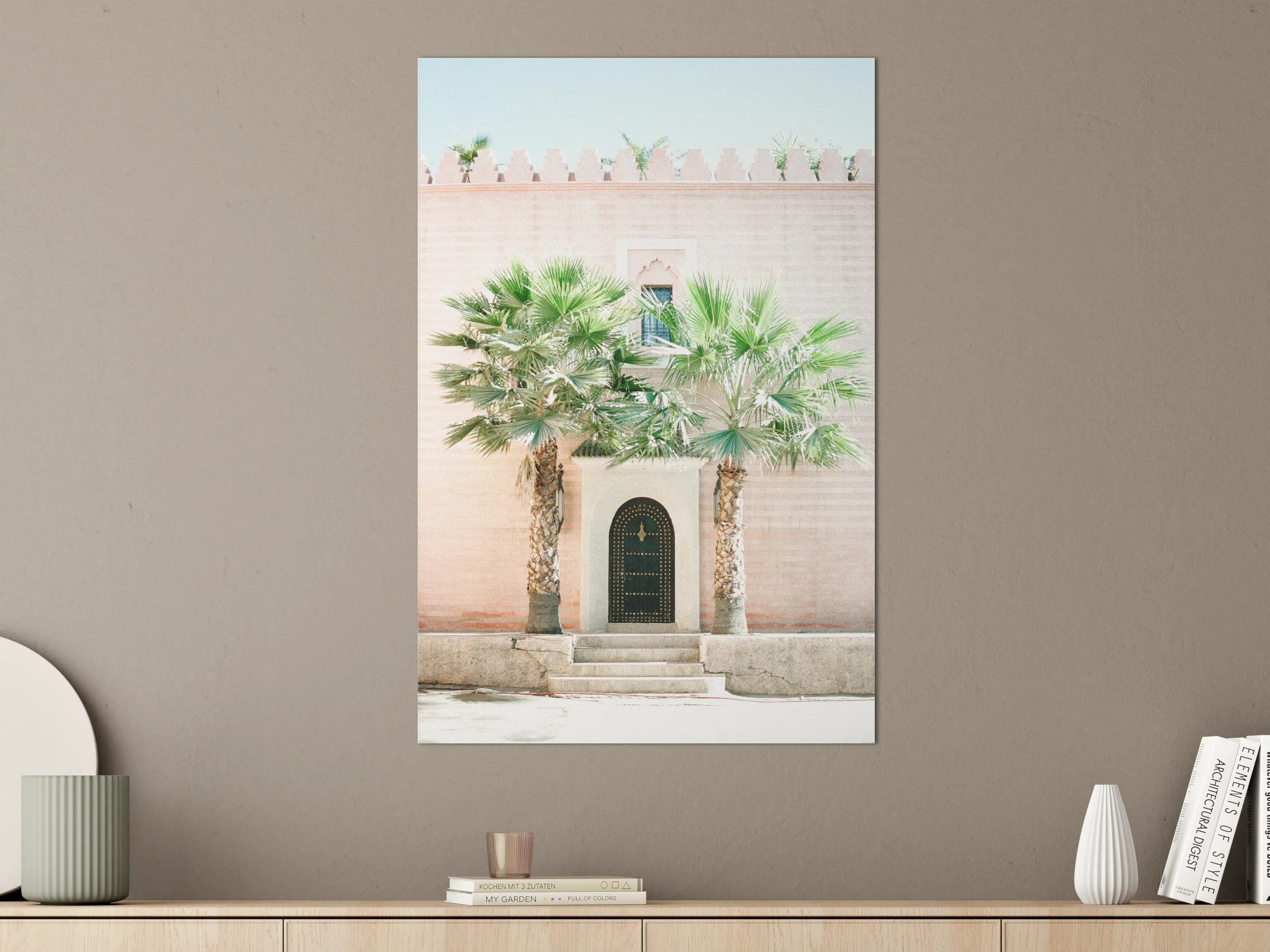 Große Wandbilder - Marrakesch Pink Palmentür