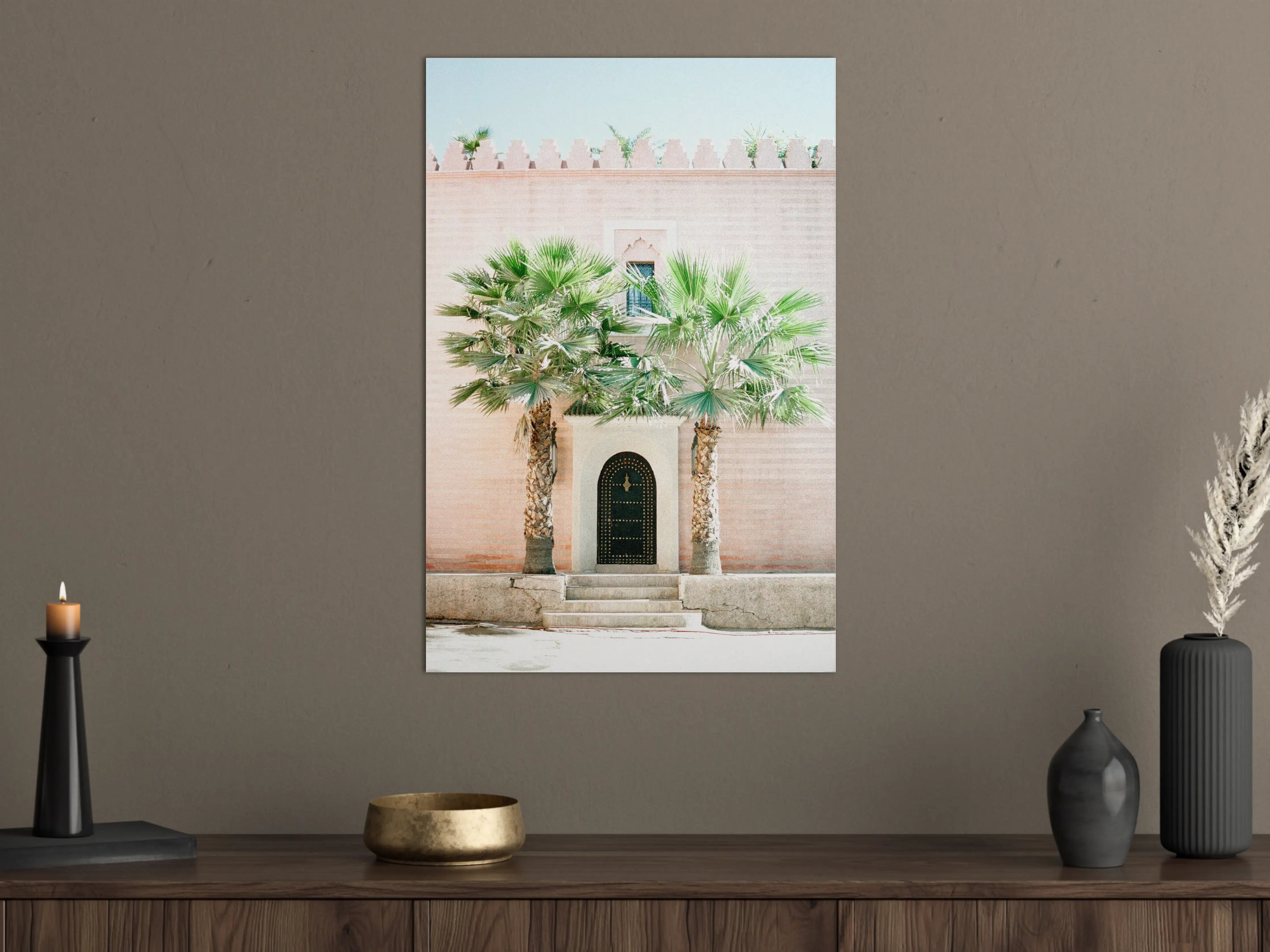 Große Wandbilder - Marrakesch Pink Palmentür