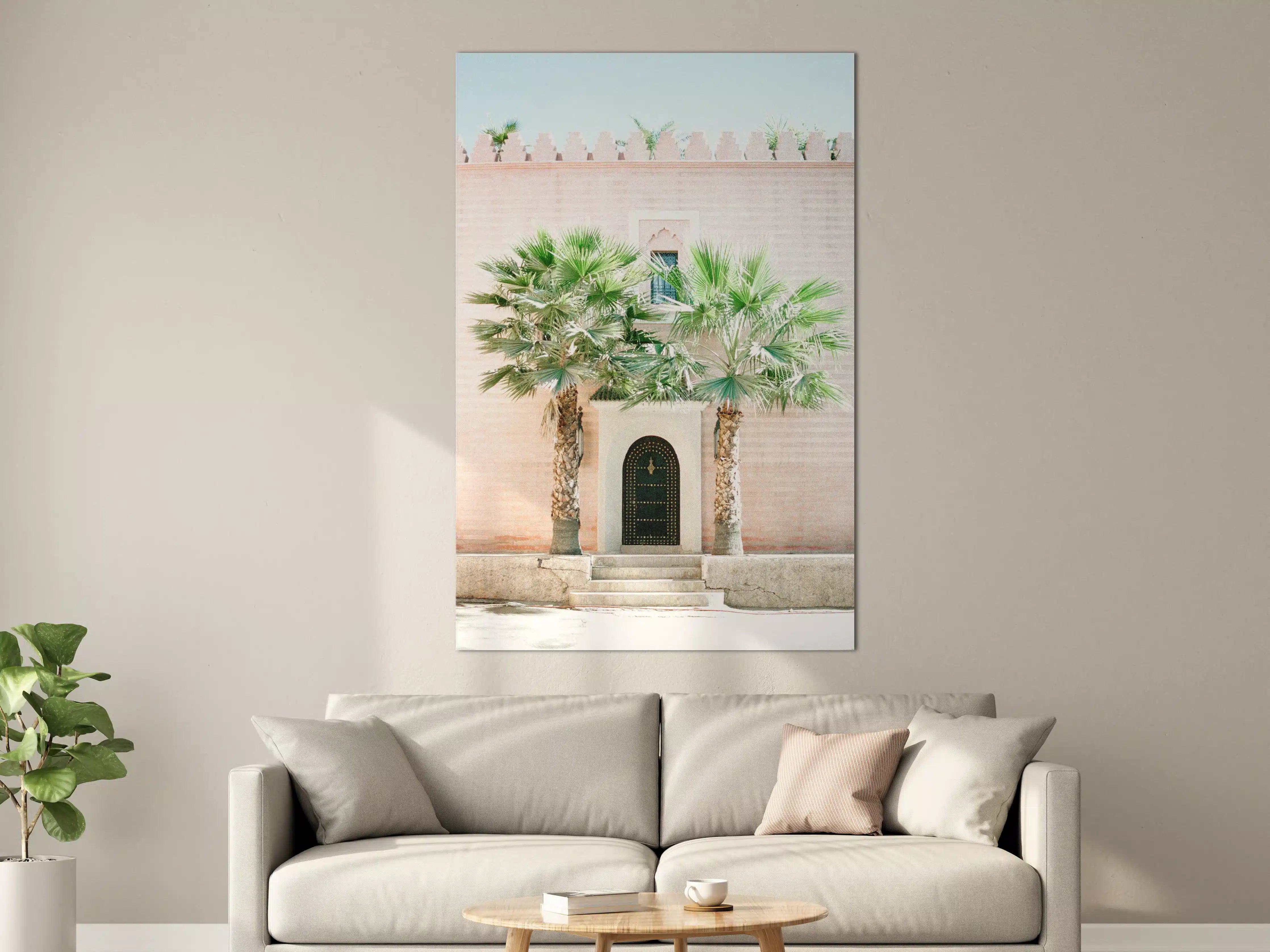 Große Wandbilder - Marrakesch Pink Palmentür