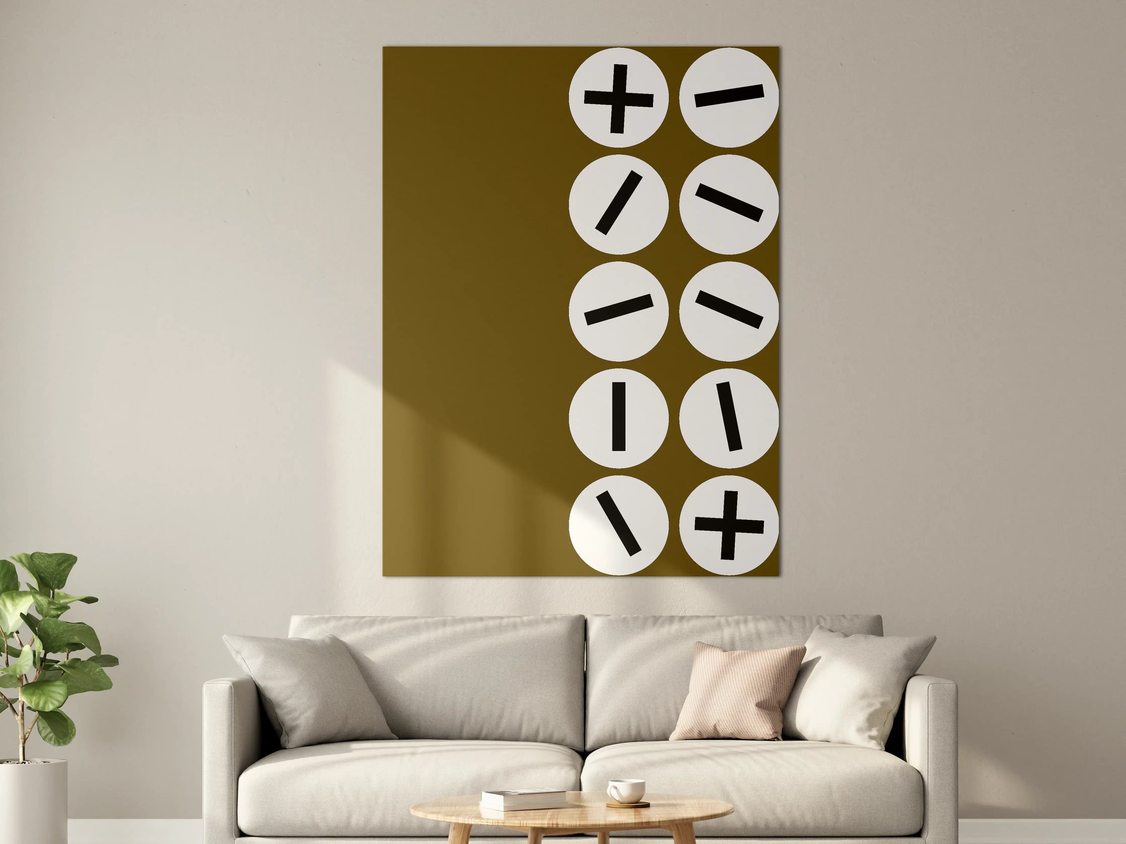 Große Wandbilder - Mathematische Symbole auf braunem Hintergrund