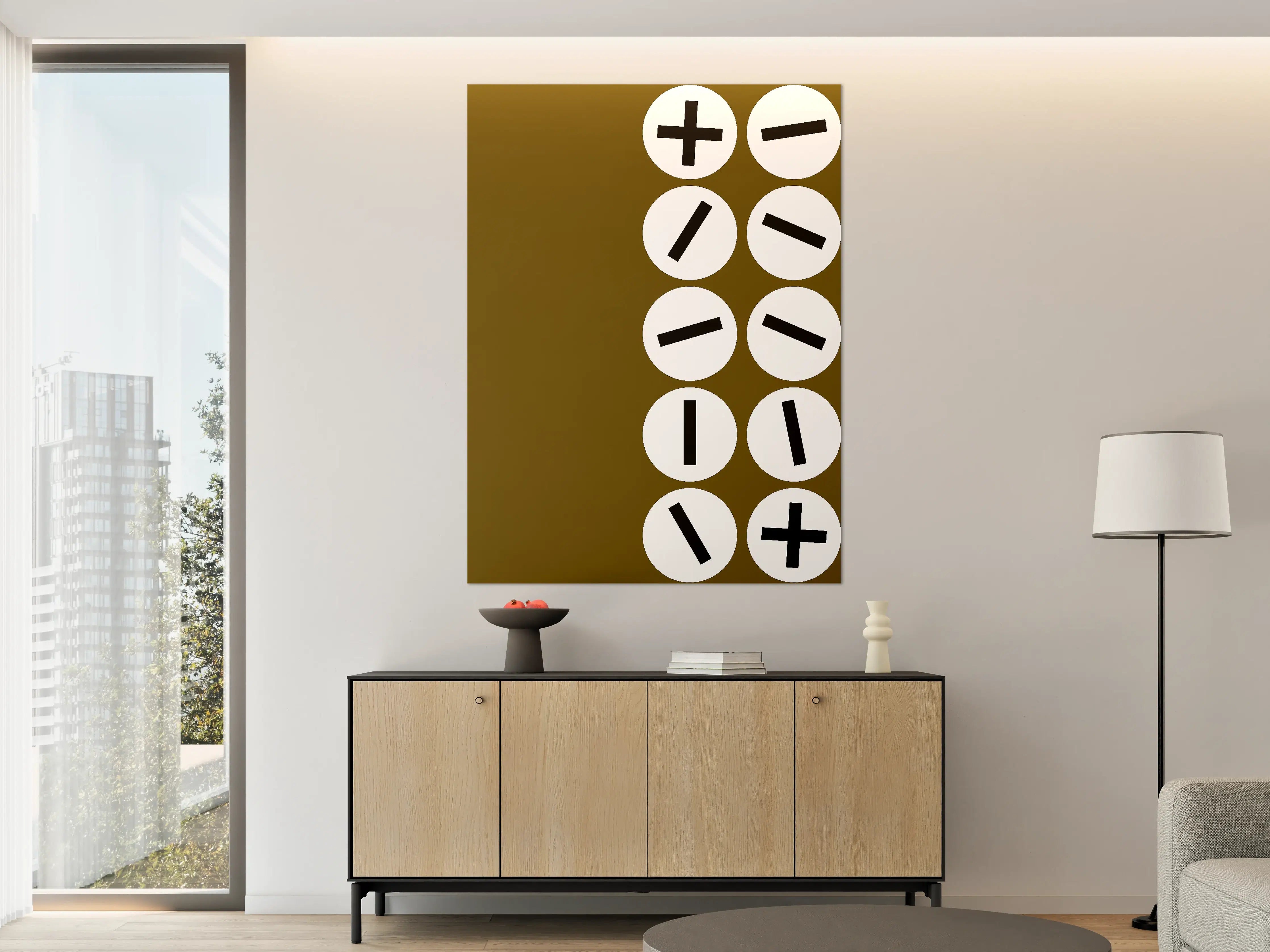 Große Wandbilder - Mathematische Symbole auf braunem Hintergrund