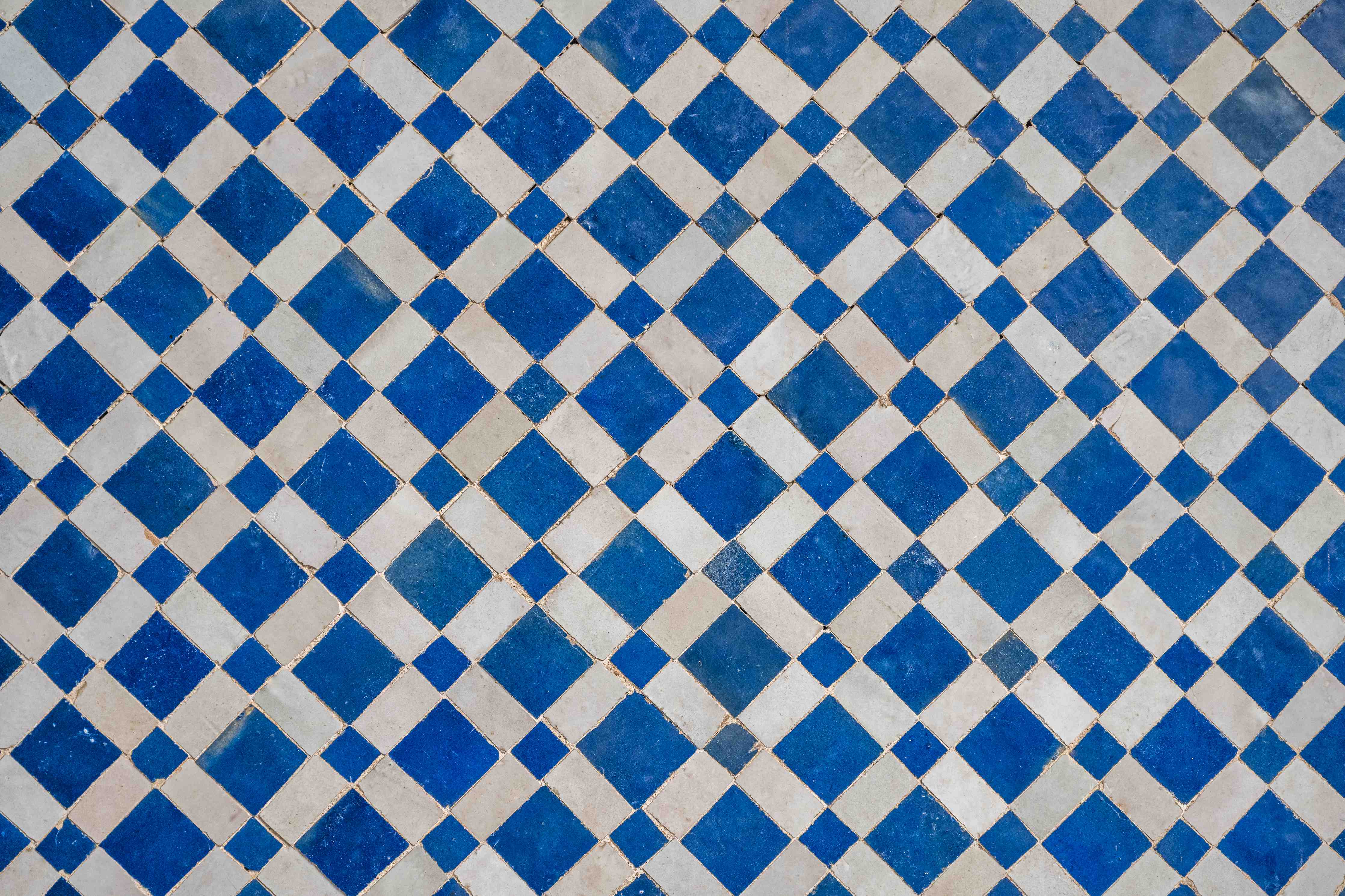 Große Wandbilder-Mediterane Fliesen in Blau und Weiß