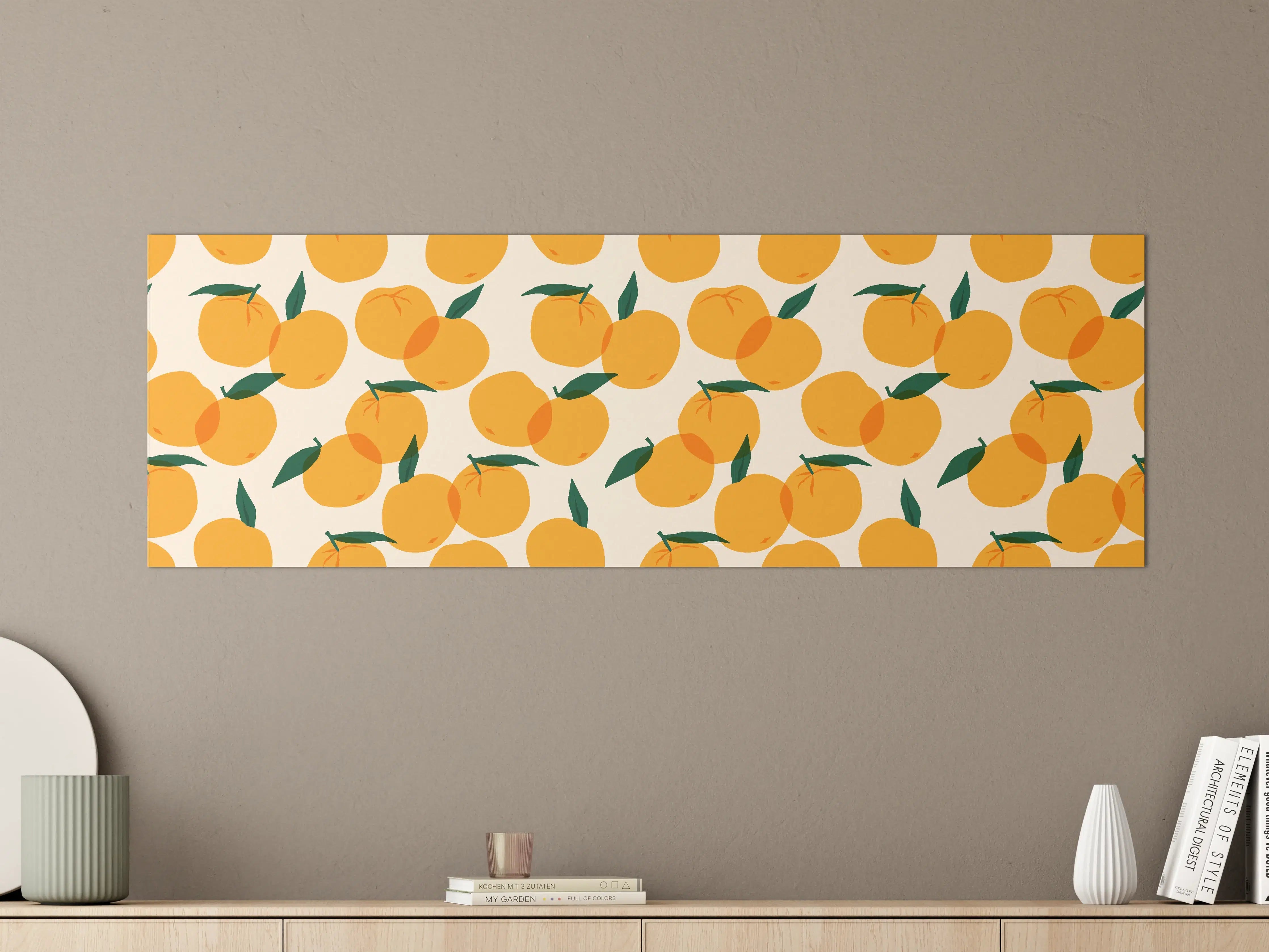 Große Wandbilder - Mediterranes Citrus-Orangenmuster