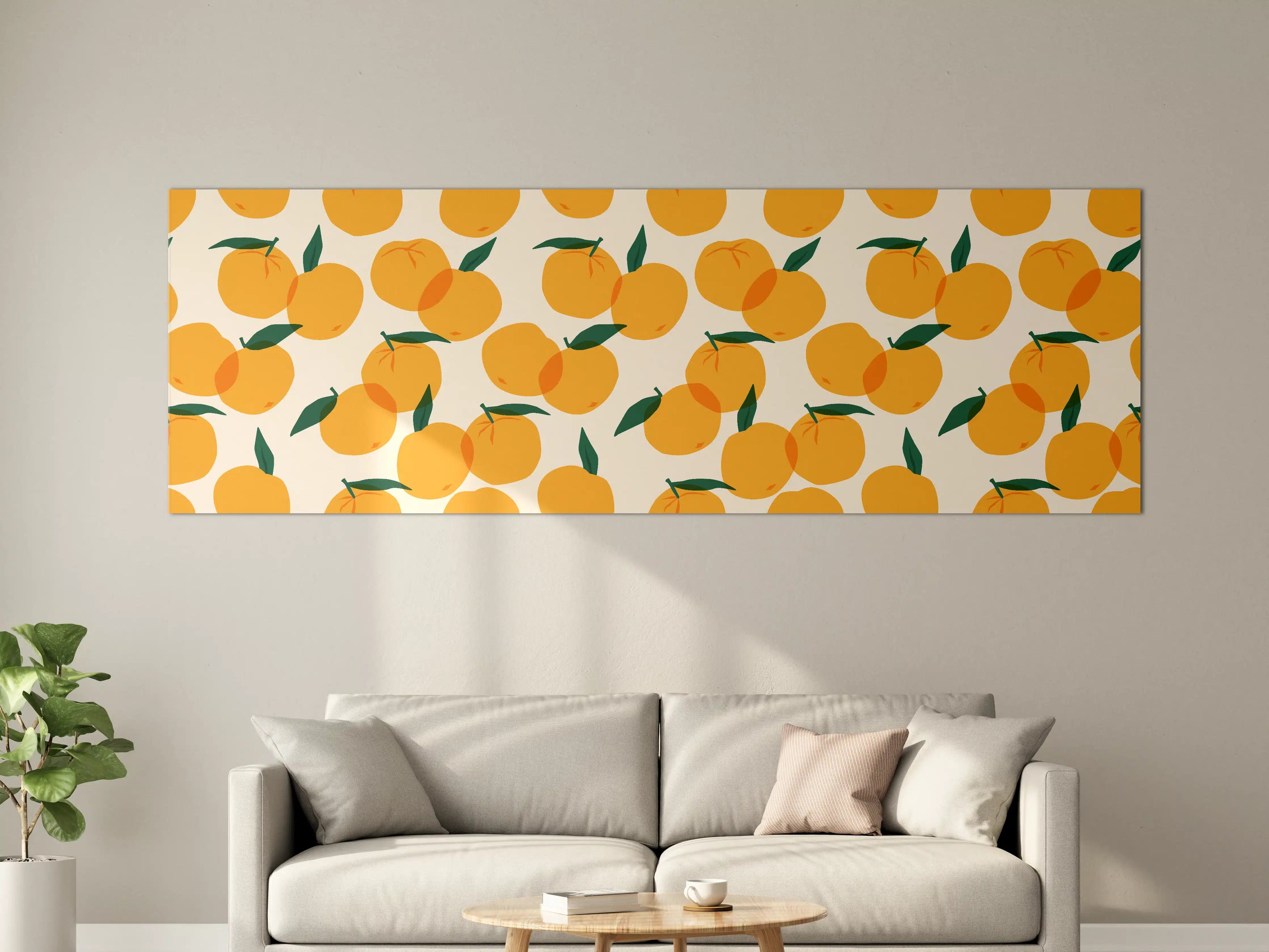 Große Wandbilder - Mediterranes Citrus-Orangenmuster