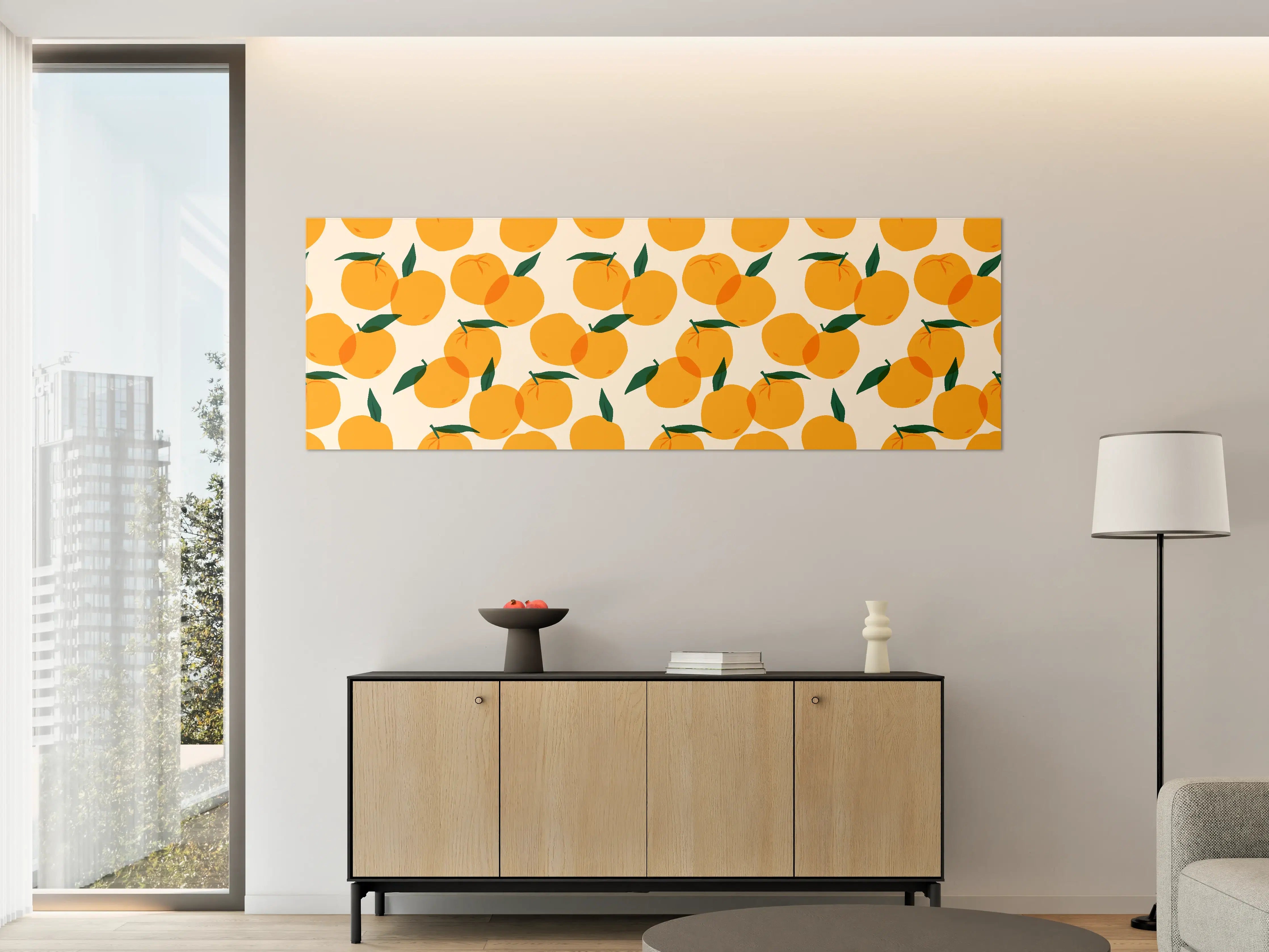 Große Wandbilder - Mediterranes Citrus-Orangenmuster