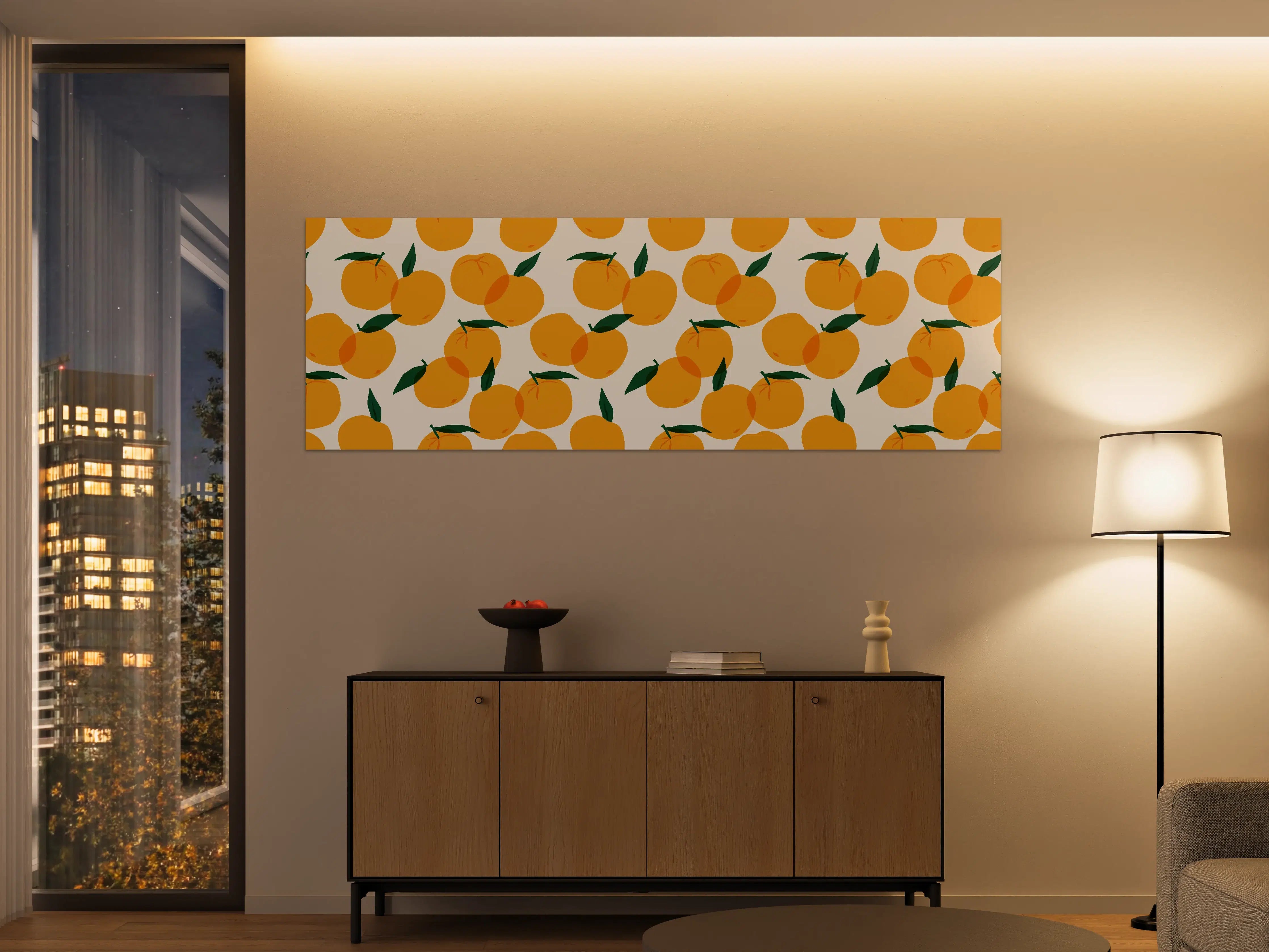 Große Wandbilder - Mediterranes Citrus-Orangenmuster