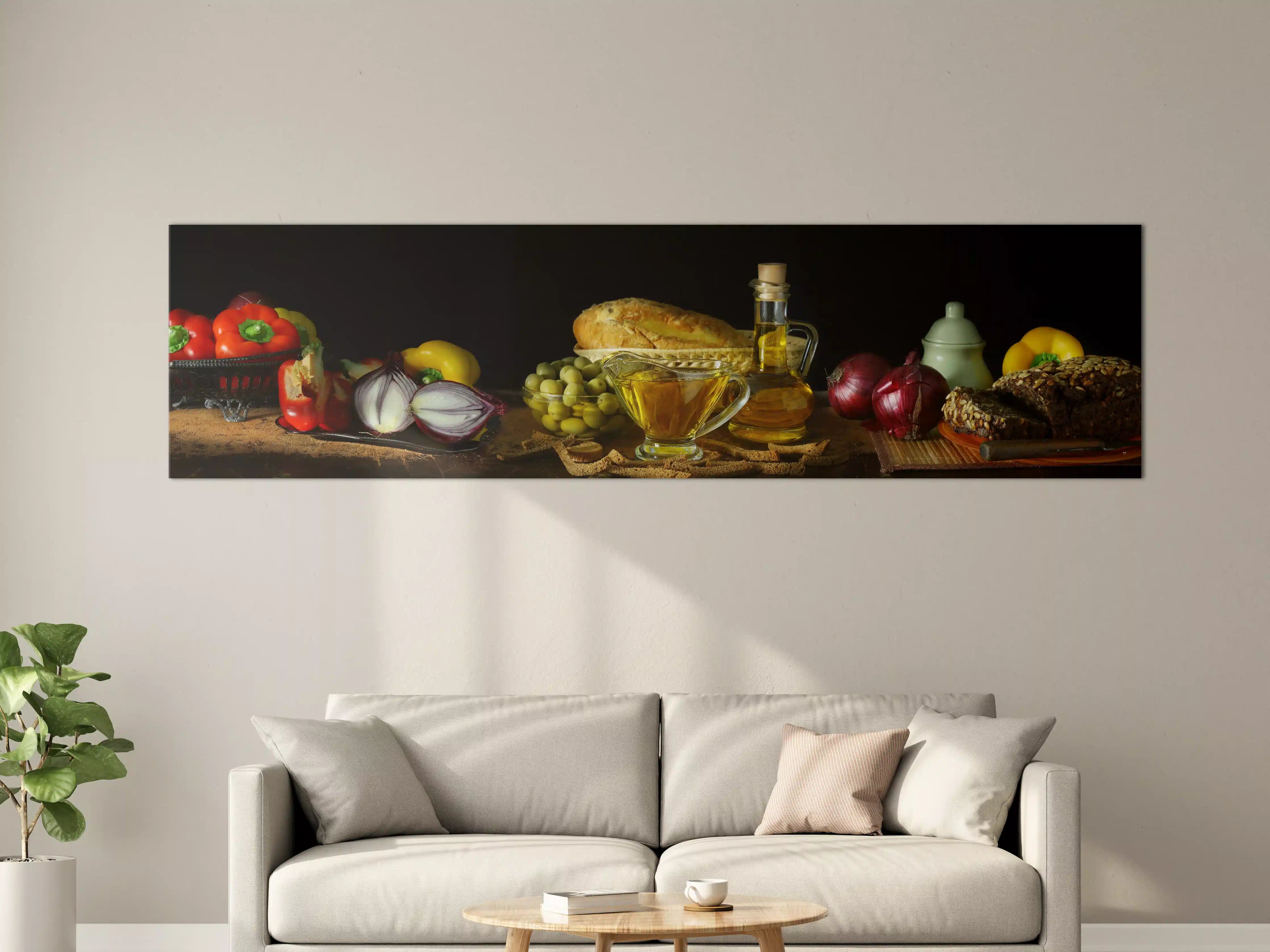 Große Wandbilder - Mediterranes Oliven & Brot