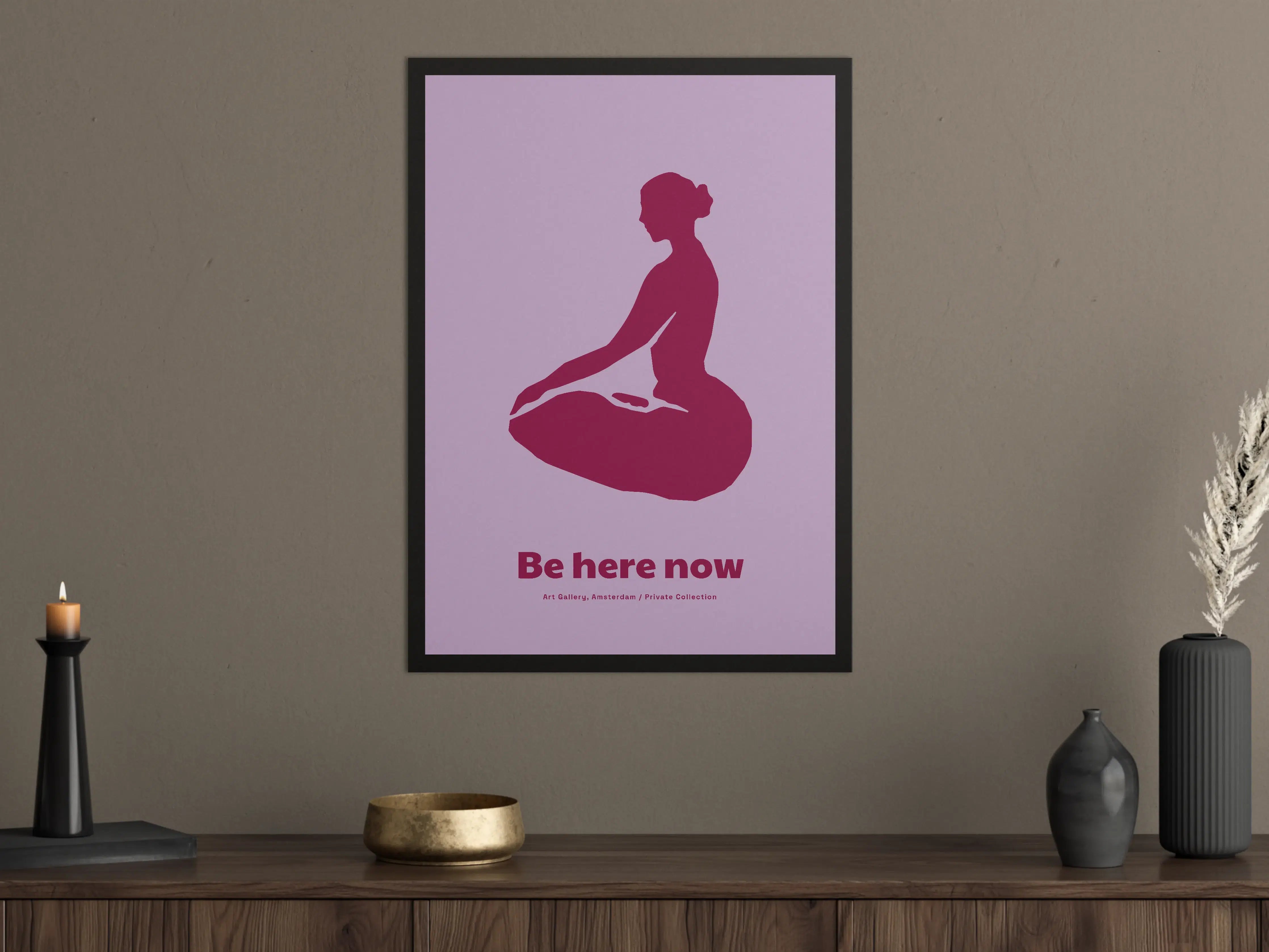 Große Wandbilder - Meditierende Frau Silhouette