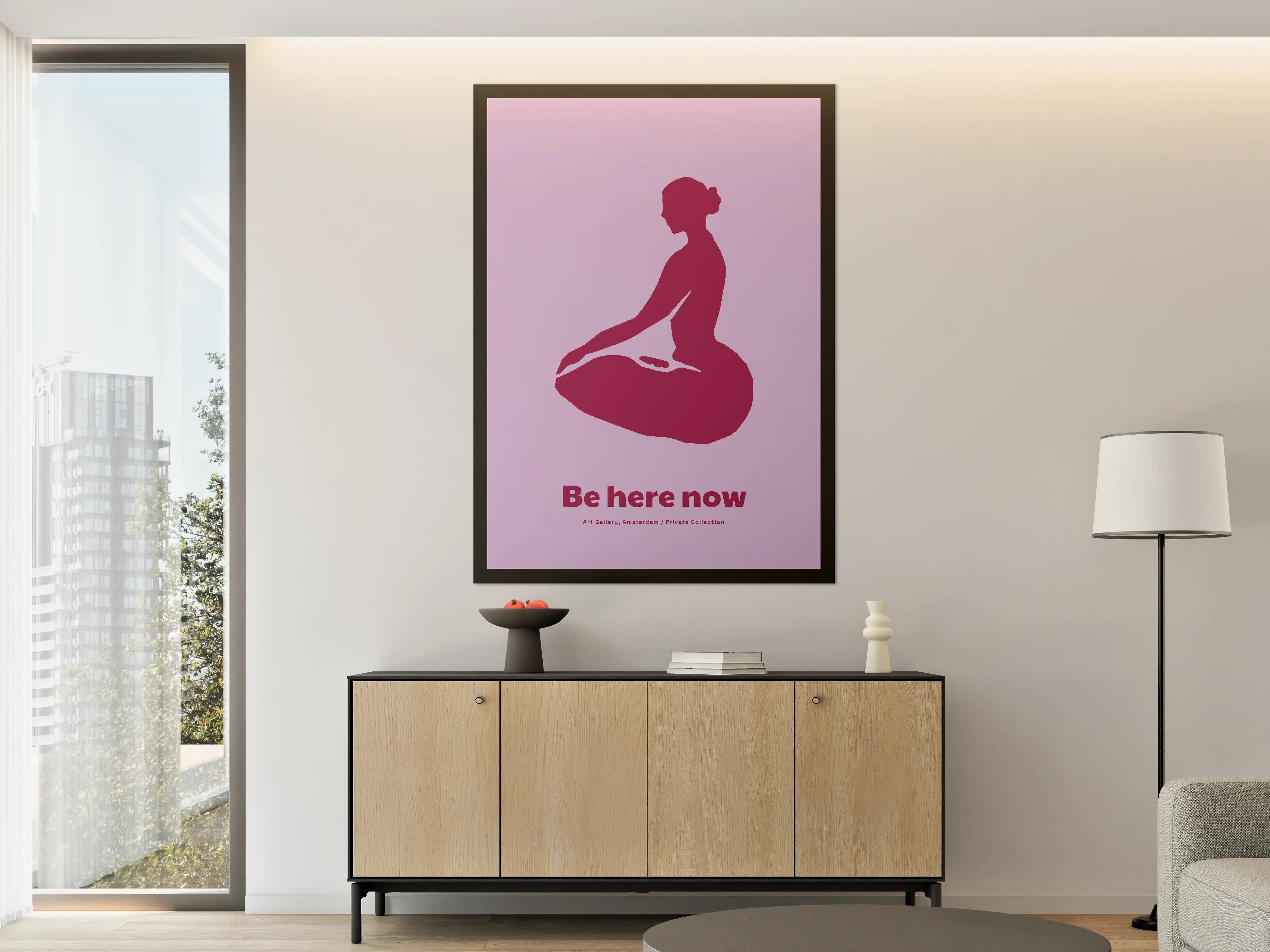 Große Wandbilder - Meditierende Frau Silhouette