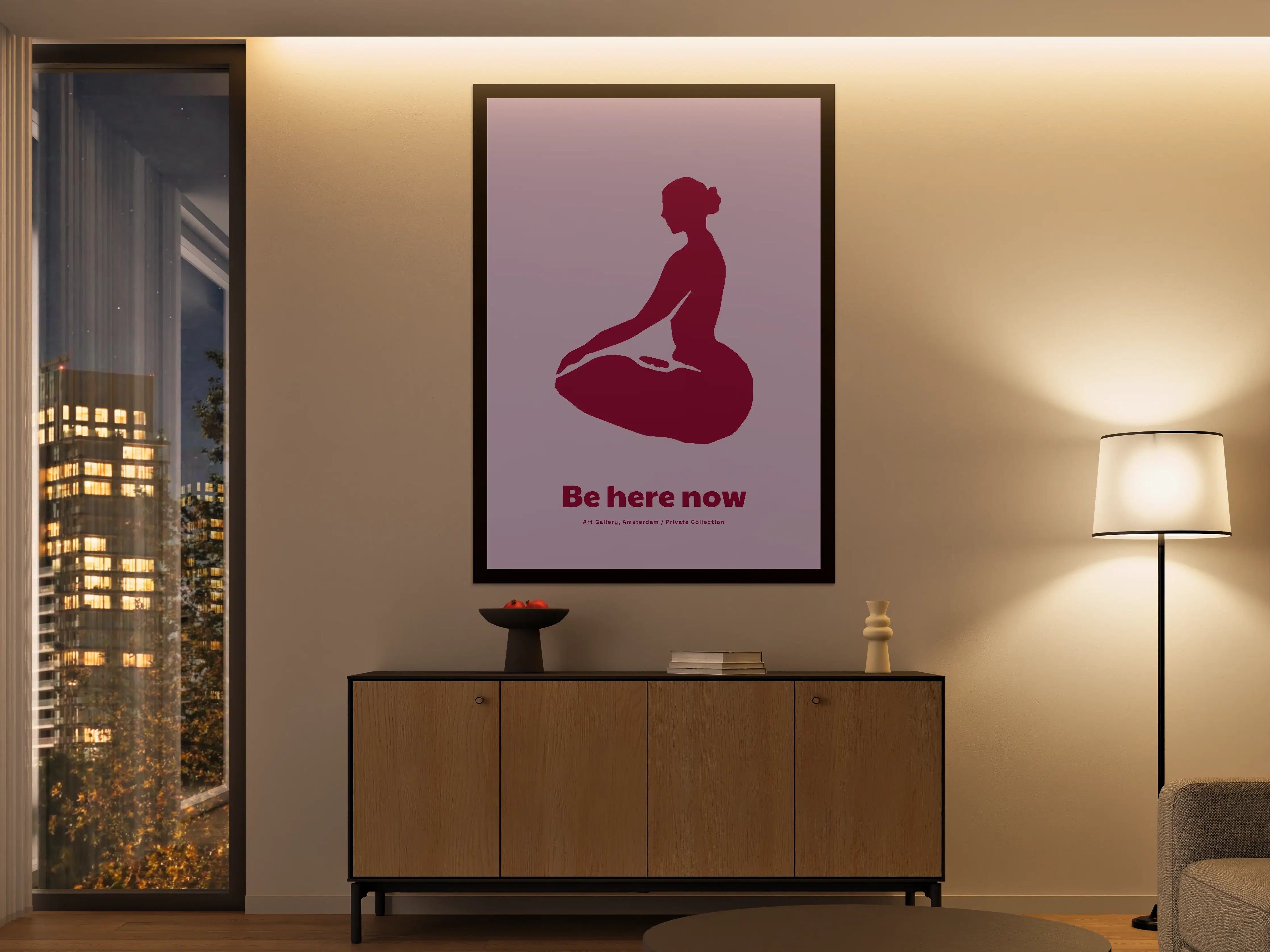 Große Wandbilder - Meditierende Frau Silhouette