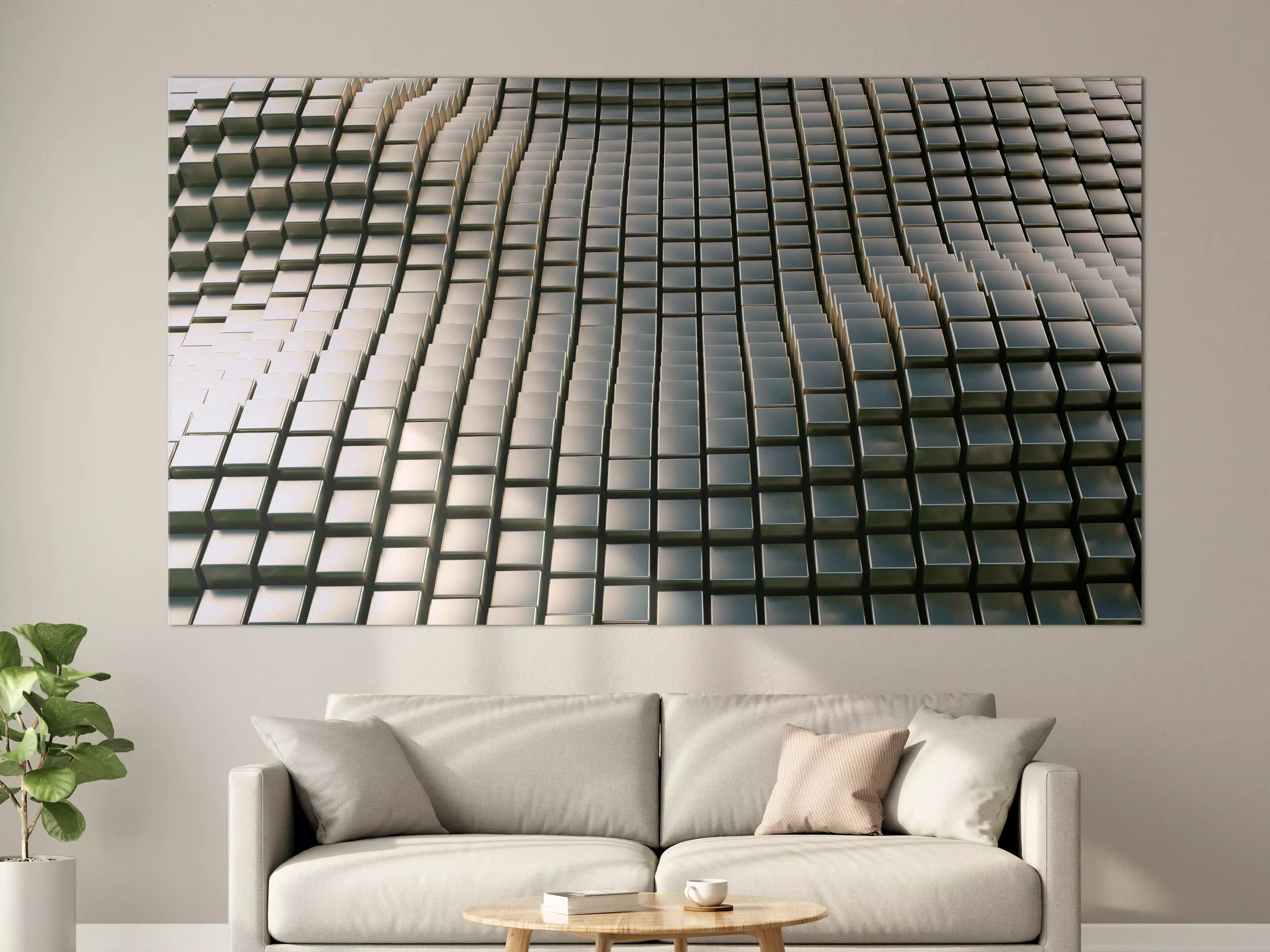 Große Wandbilder - Metall Wellen Hintergrund