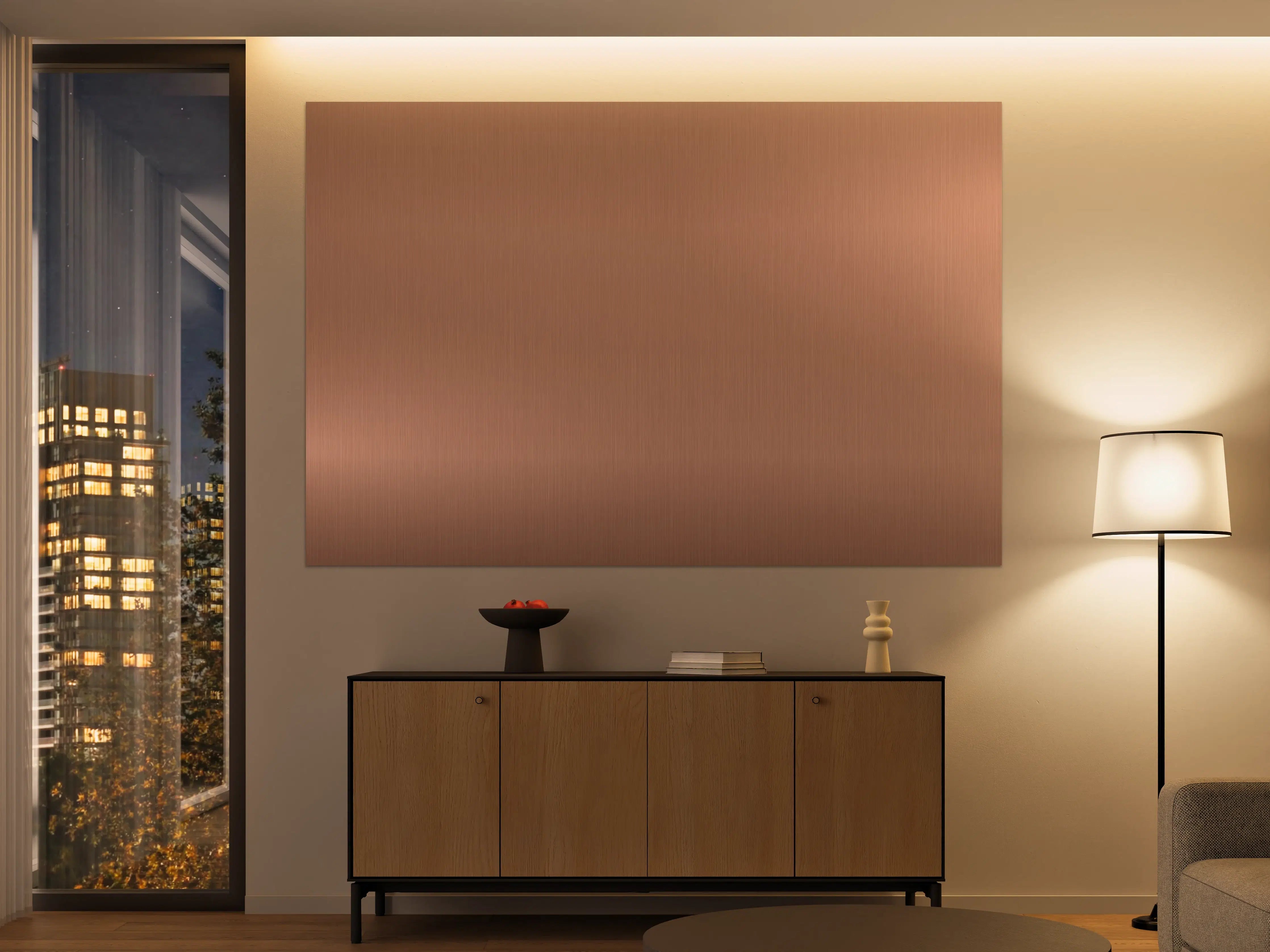 Große Wandbilder - Metallische Gebürstete Bronze-Textur