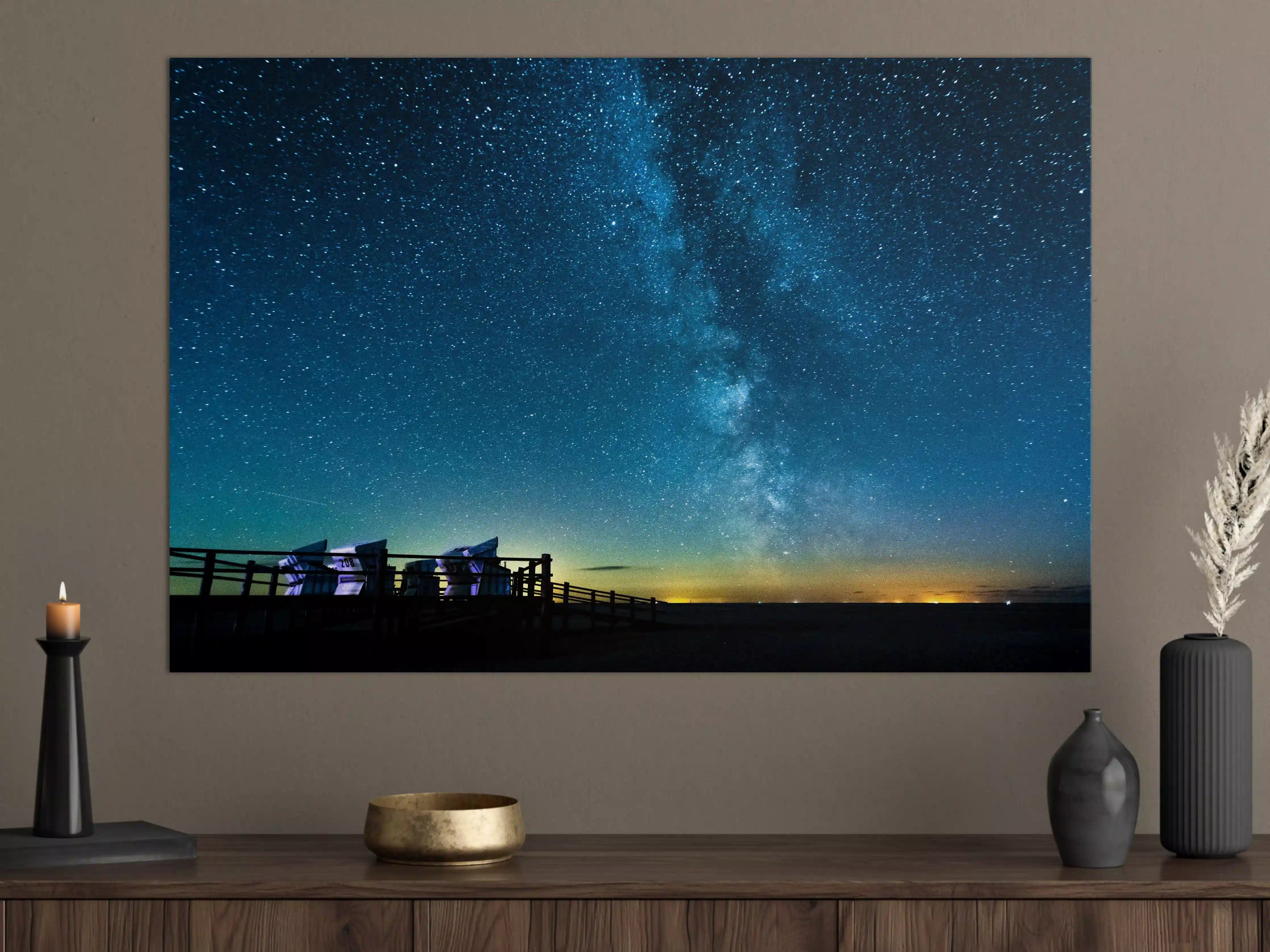 Große Wandbilder - Milchstraße bei Nacht über der Nordsee