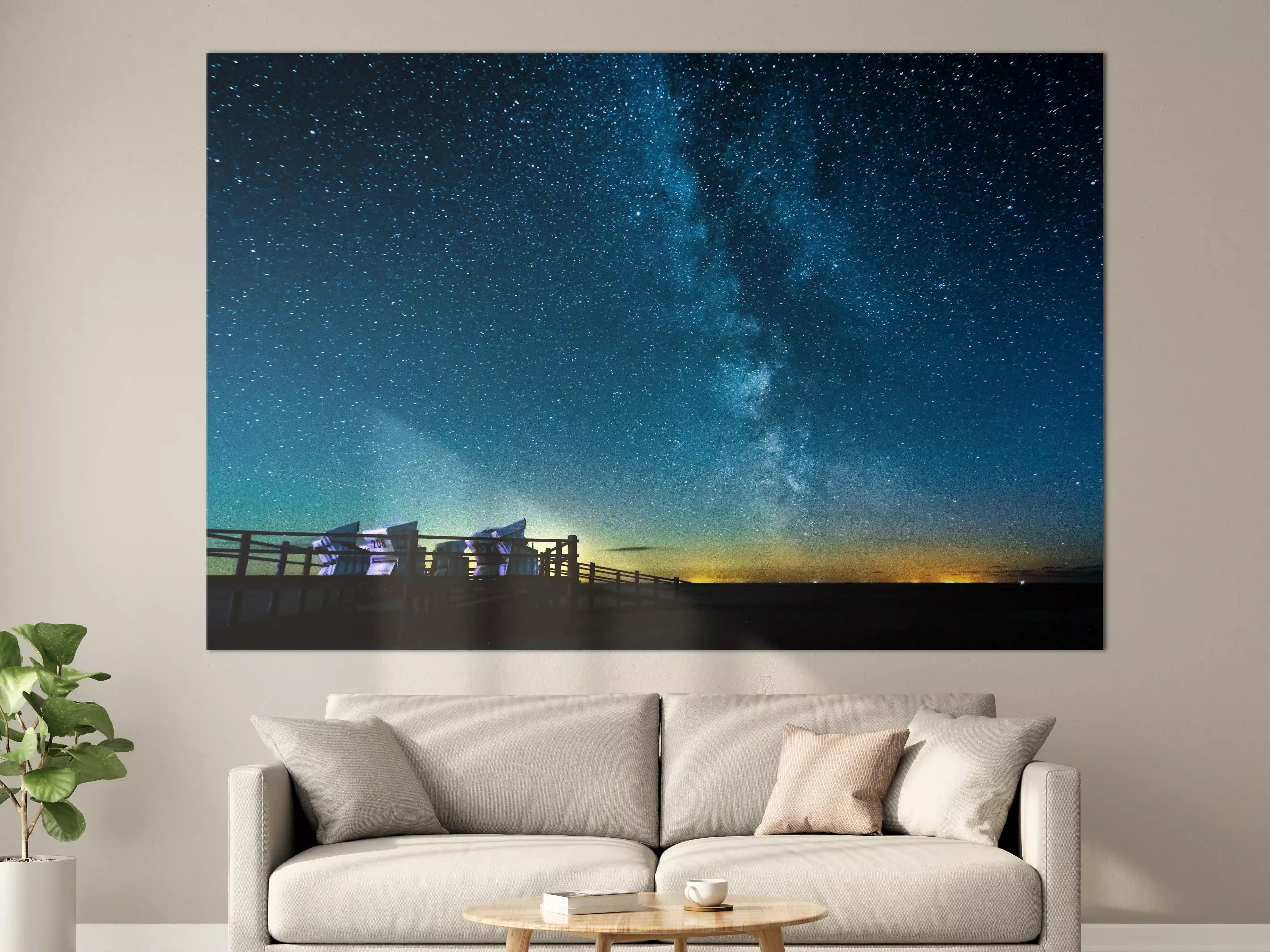 Große Wandbilder - Milchstraße bei Nacht über der Nordsee