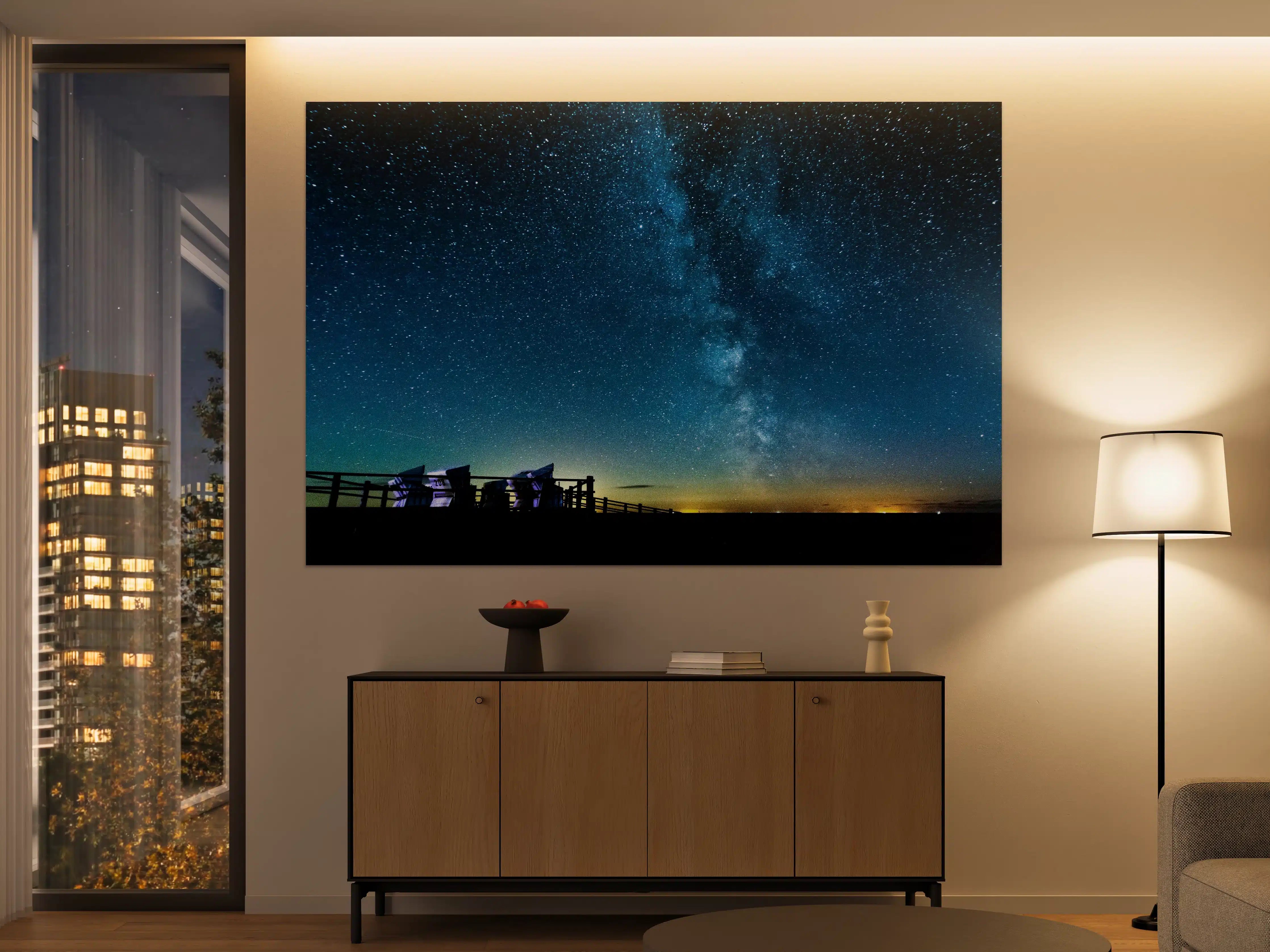 Große Wandbilder - Milchstraße bei Nacht über der Nordsee