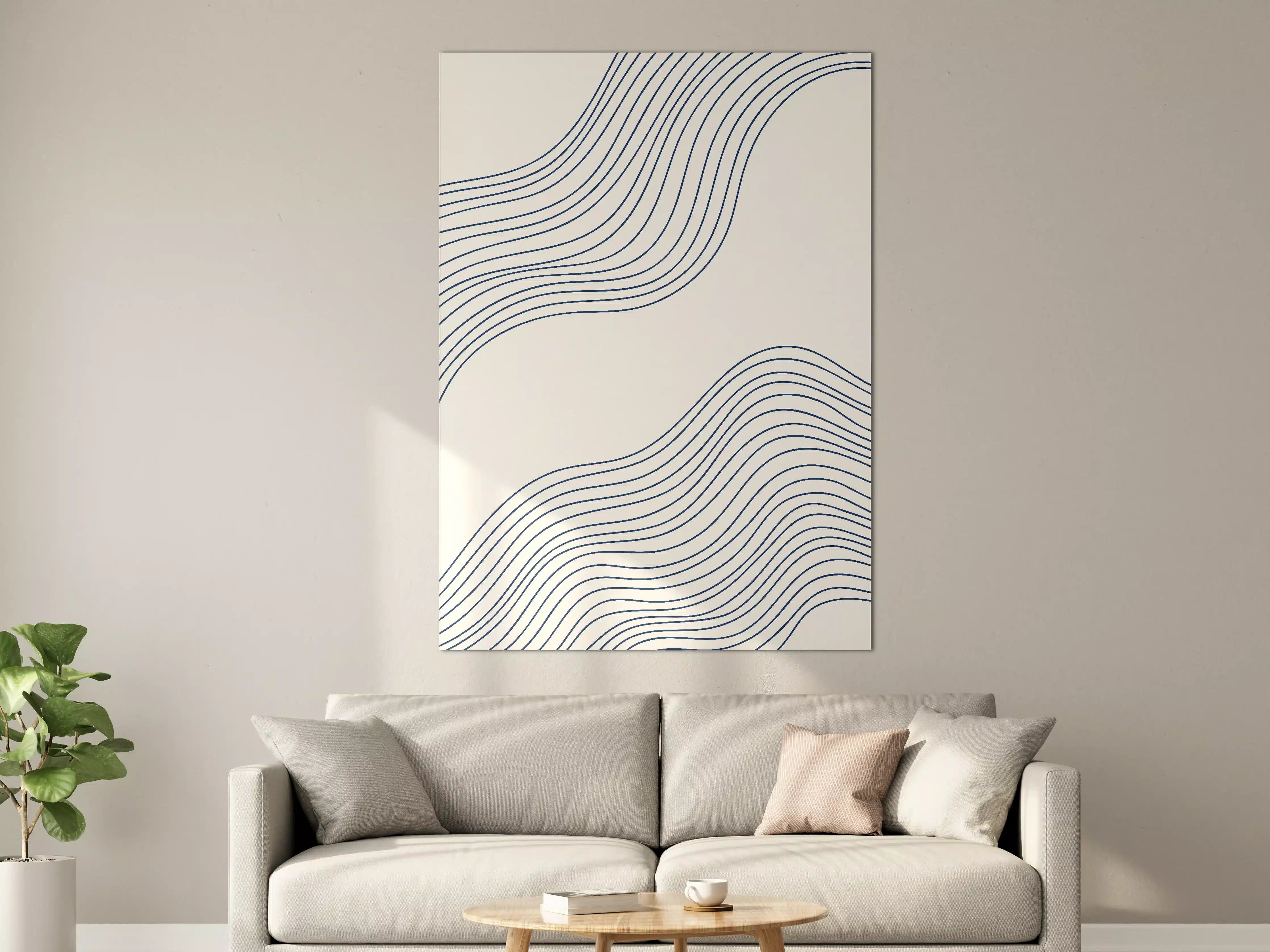 Große Wandbilder - Minimale Linien auf hellem Hintergrund