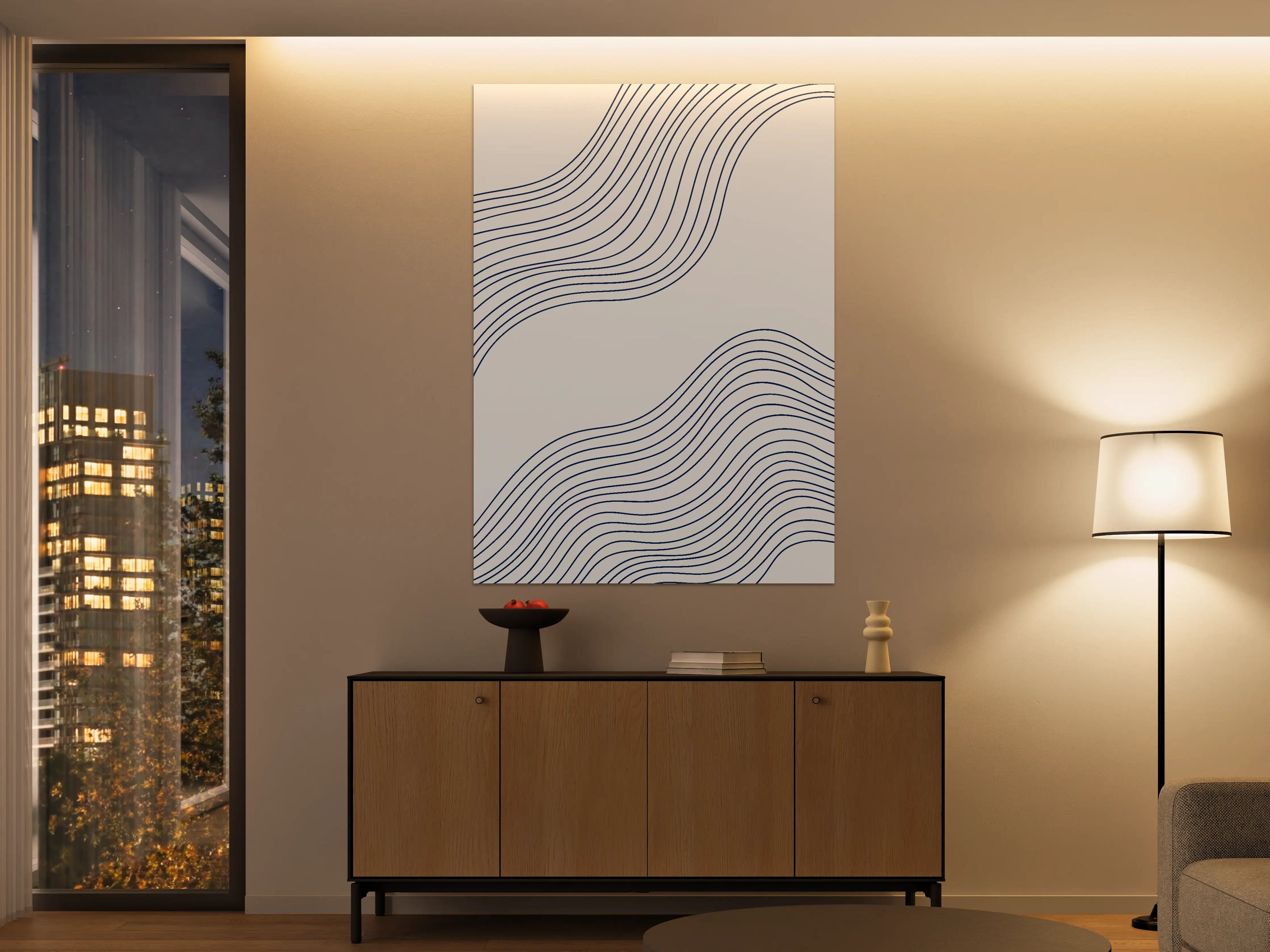 Große Wandbilder - Minimale Linien auf hellem Hintergrund