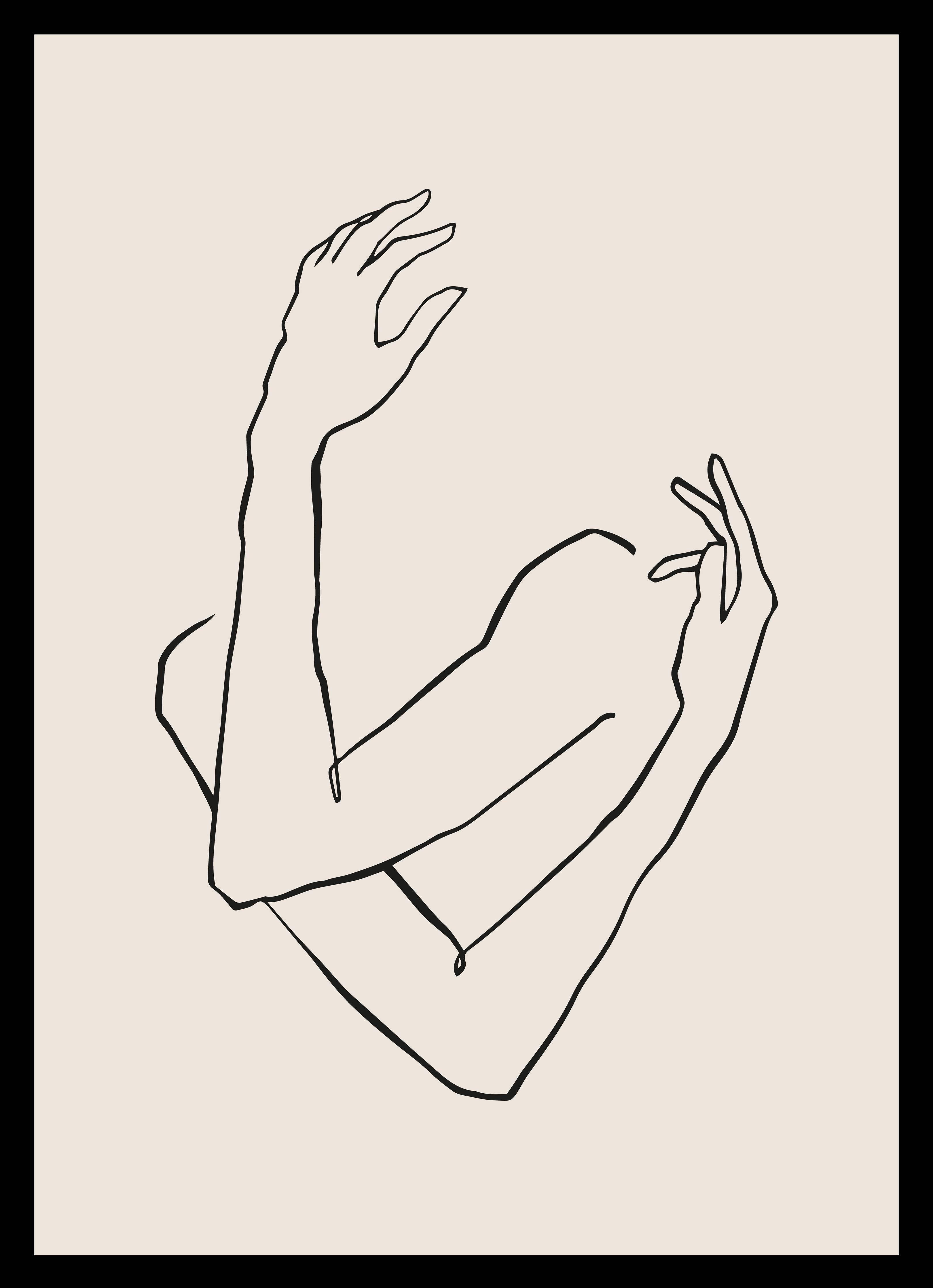Große Wandbilder-Minimalistische Arm- und Handzeichnung