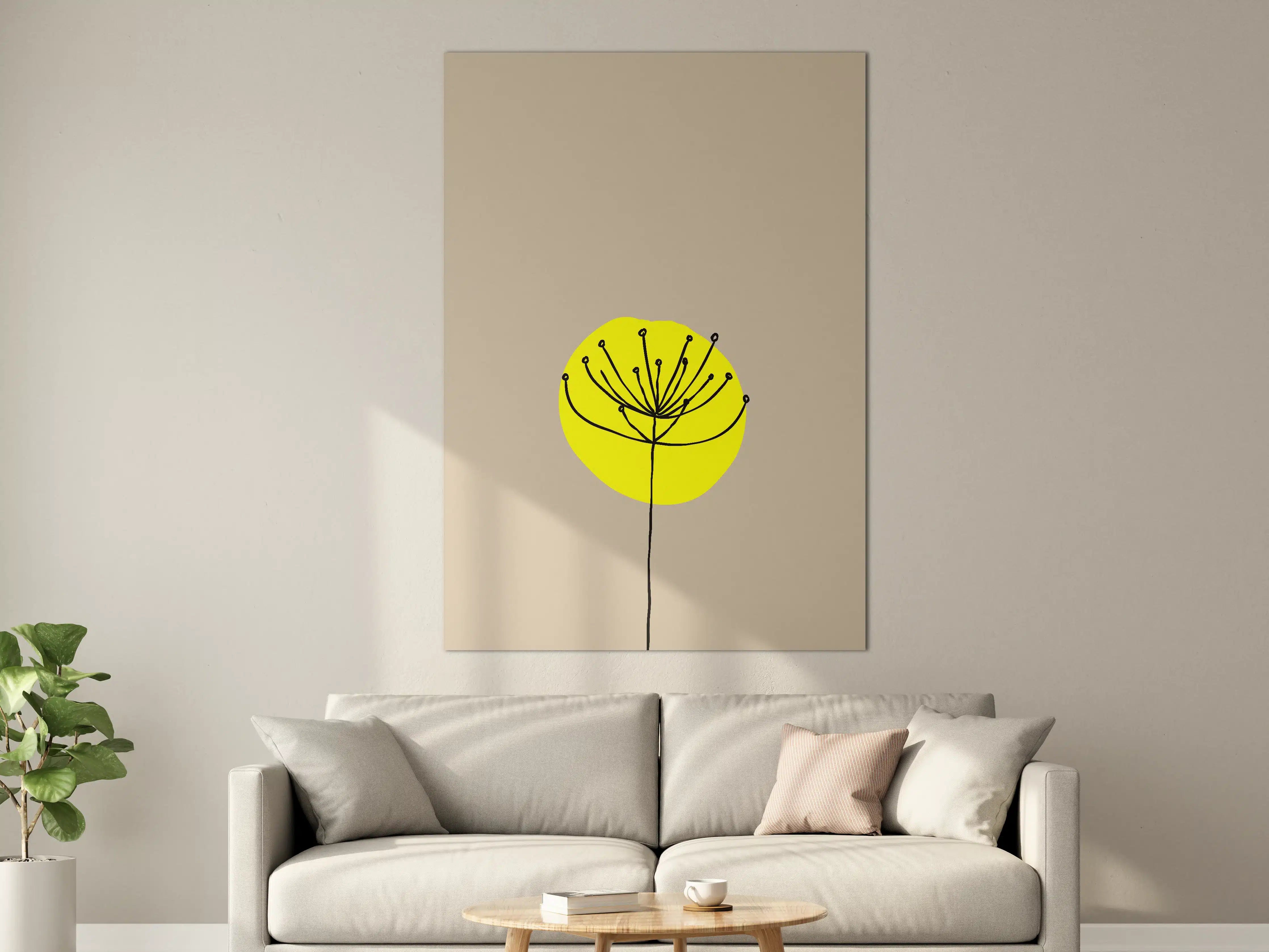 Große Wandbilder - Minimalistische-Blume auf neutralem Hintergrund
