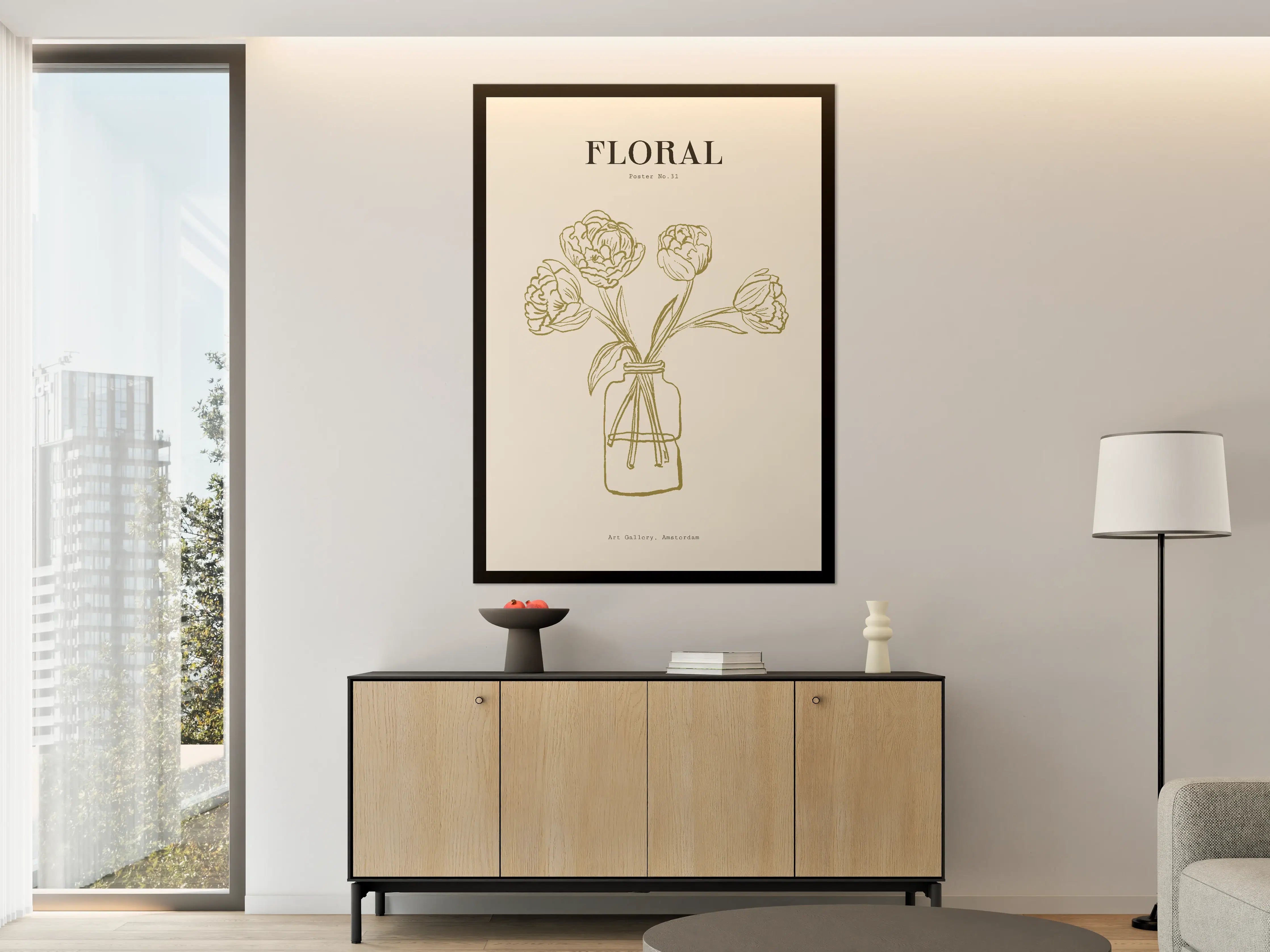 Große Wandbilder - Minimalistische Blumenvase