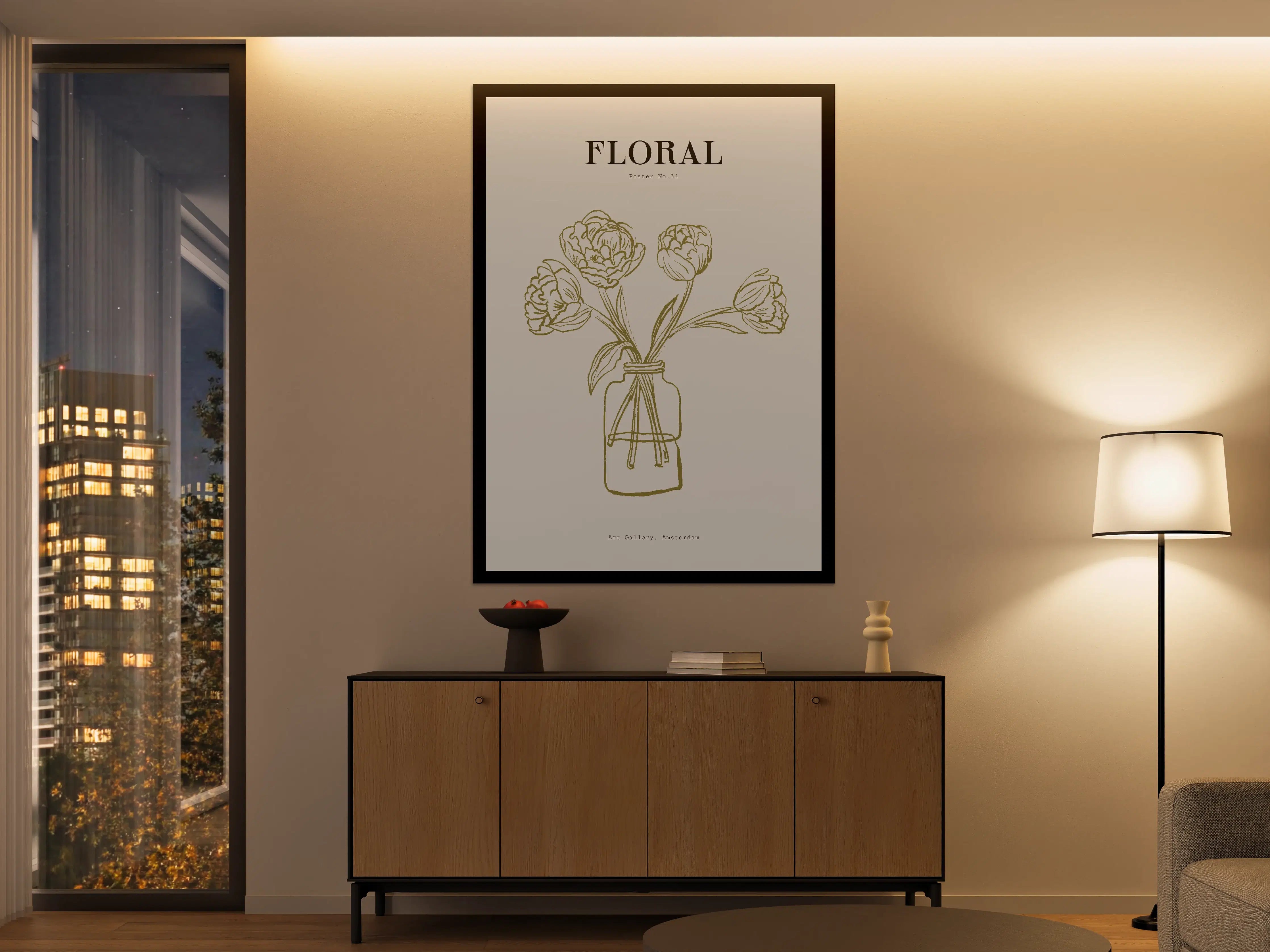 Große Wandbilder - Minimalistische Blumenvase