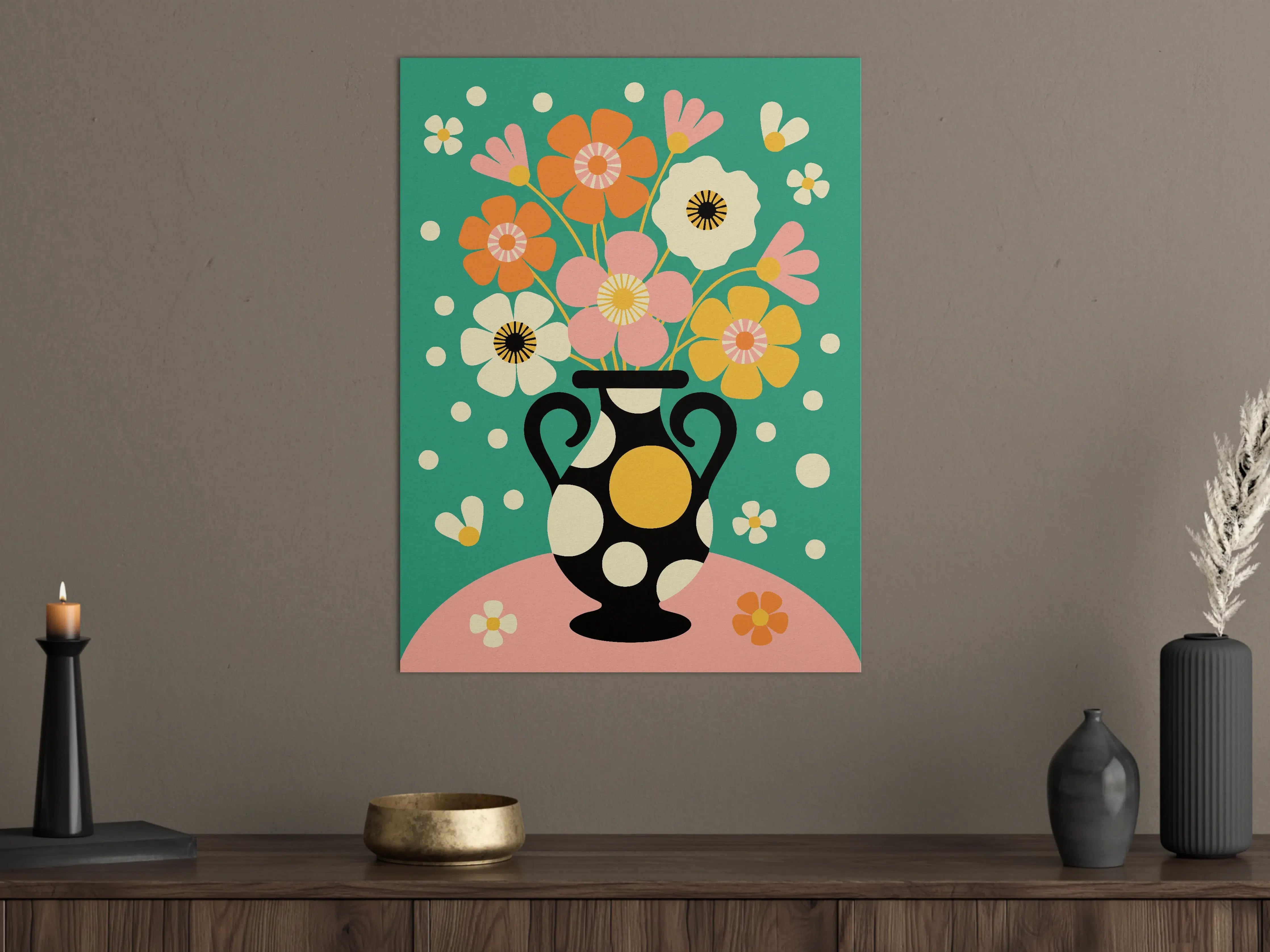 Große Wandbilder - Minimalistische Blumenvasen-Dekoration