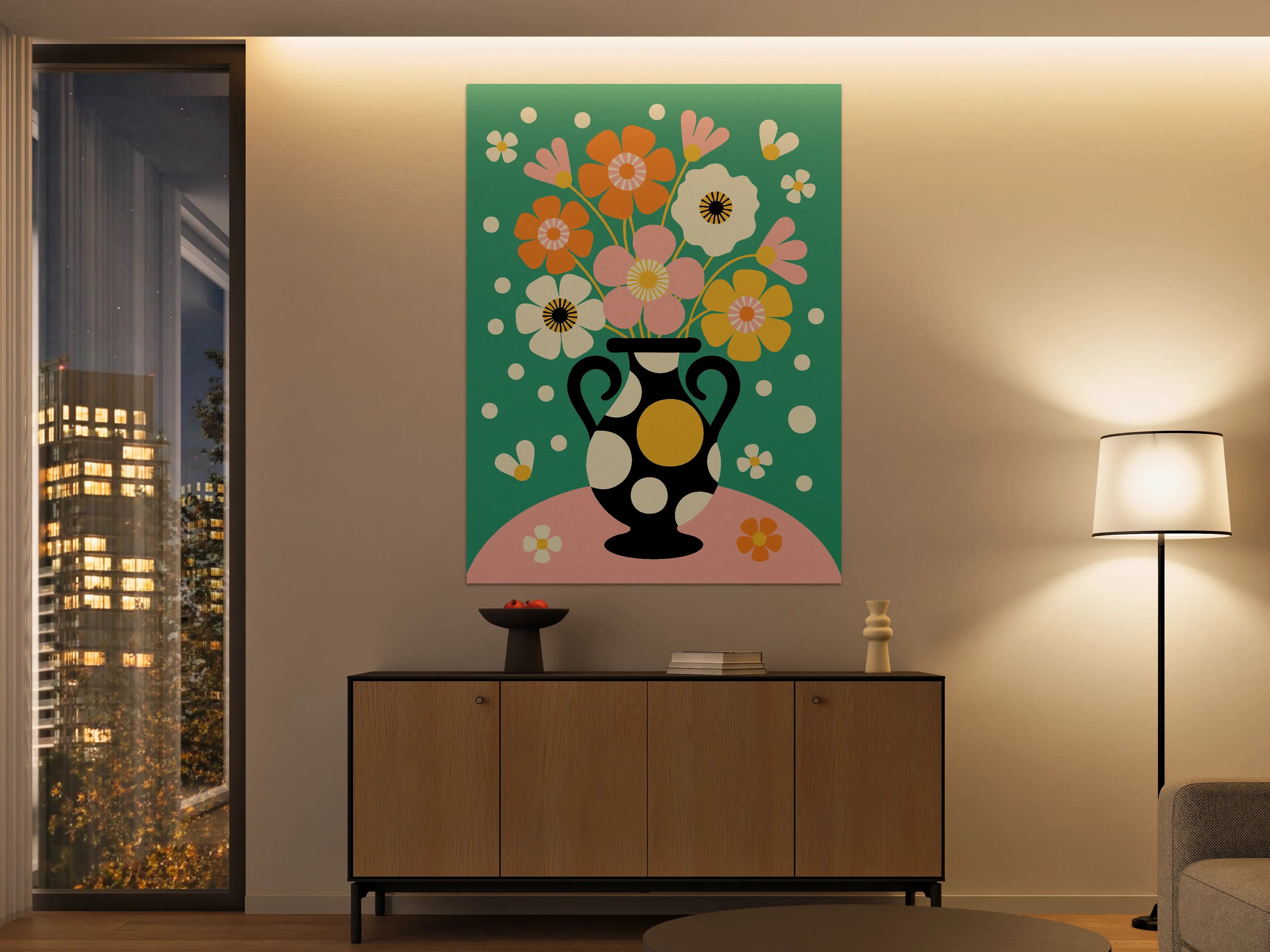 Große Wandbilder - Minimalistische Blumenvasen-Dekoration