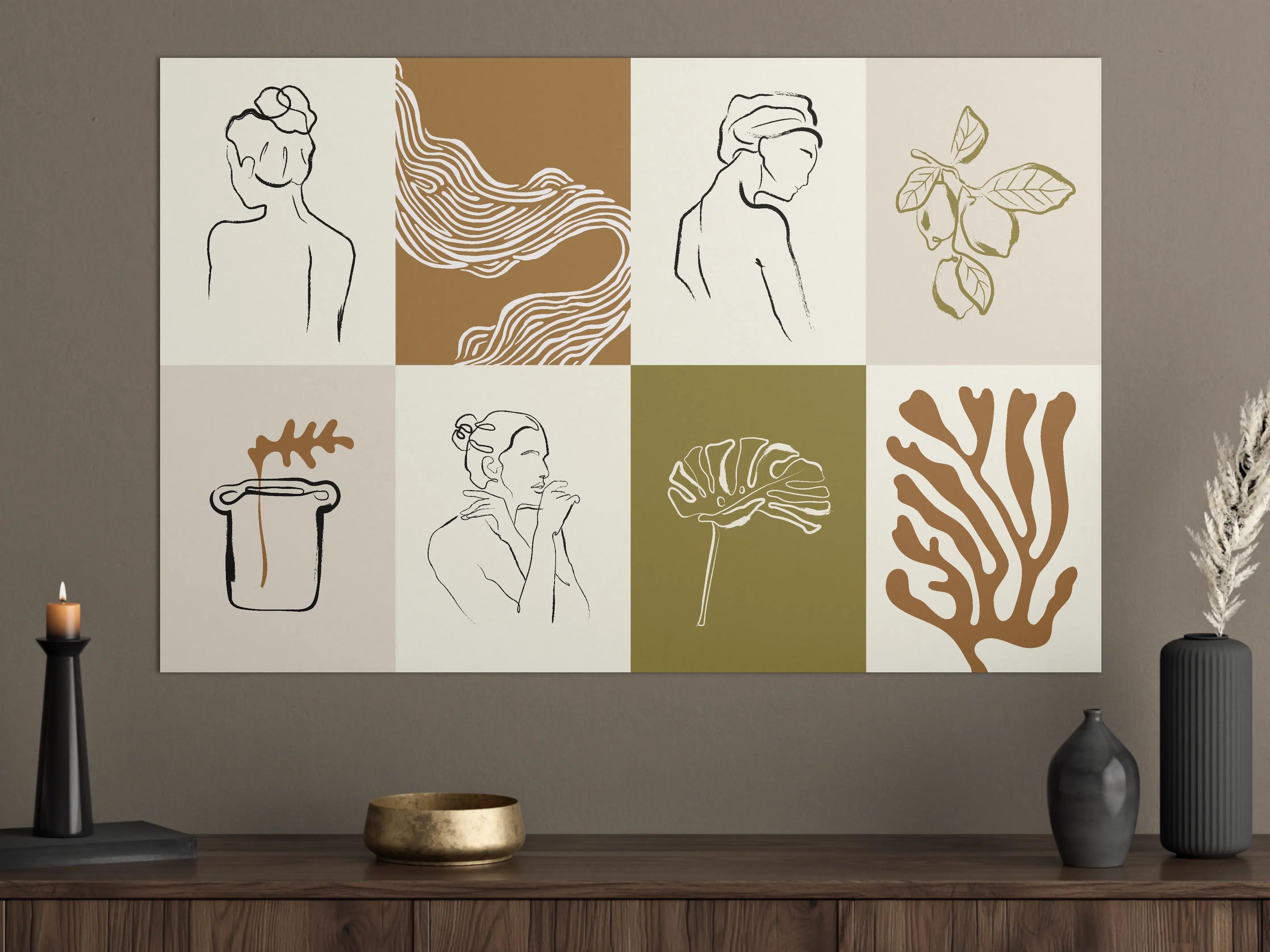 Große Wandbilder - Minimalistische Damenporträts und Naturdetails