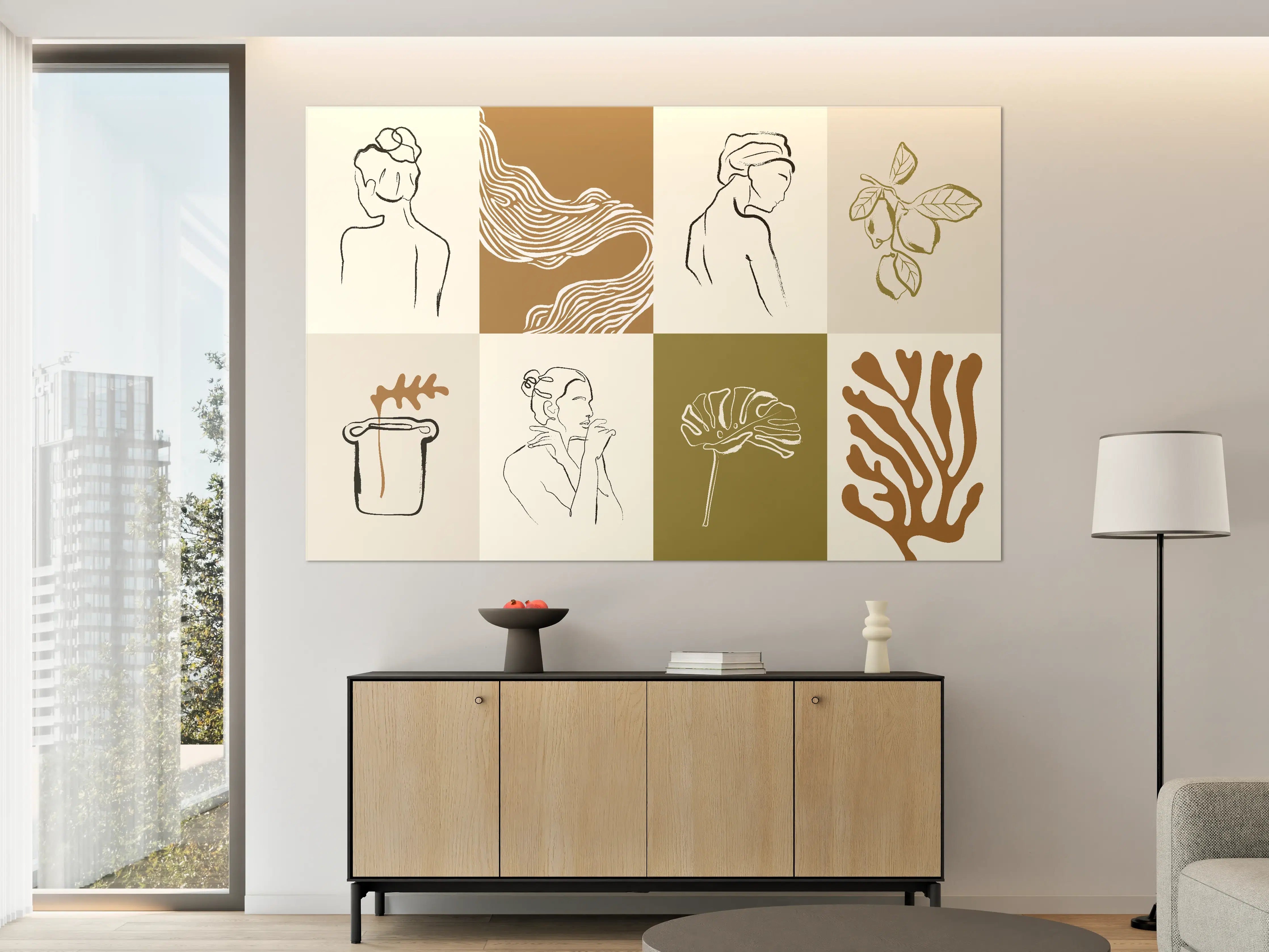 Große Wandbilder - Minimalistische Damenporträts und Naturdetails