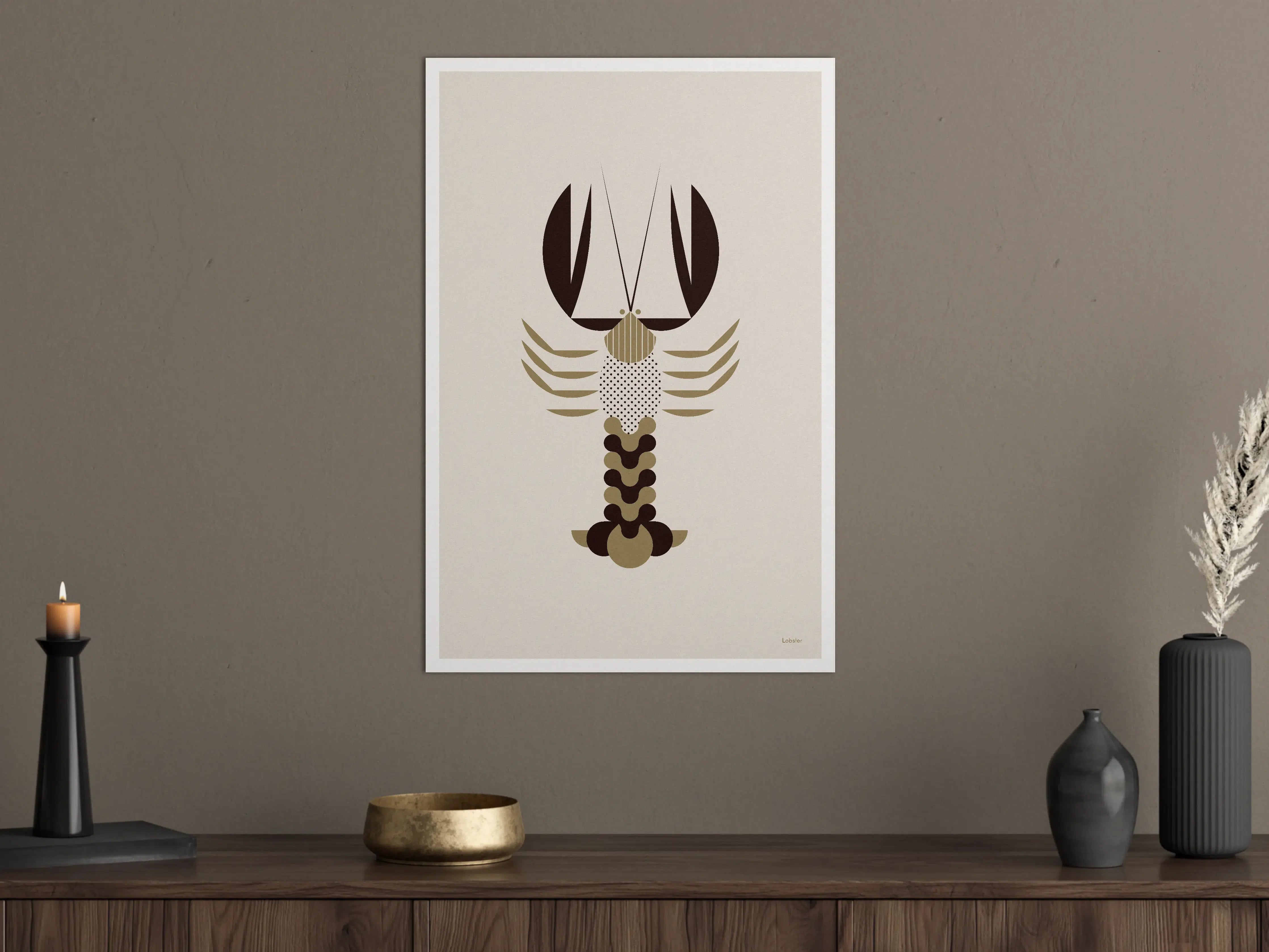 Große Wandbilder - Minimalistische Hummer-Illustration