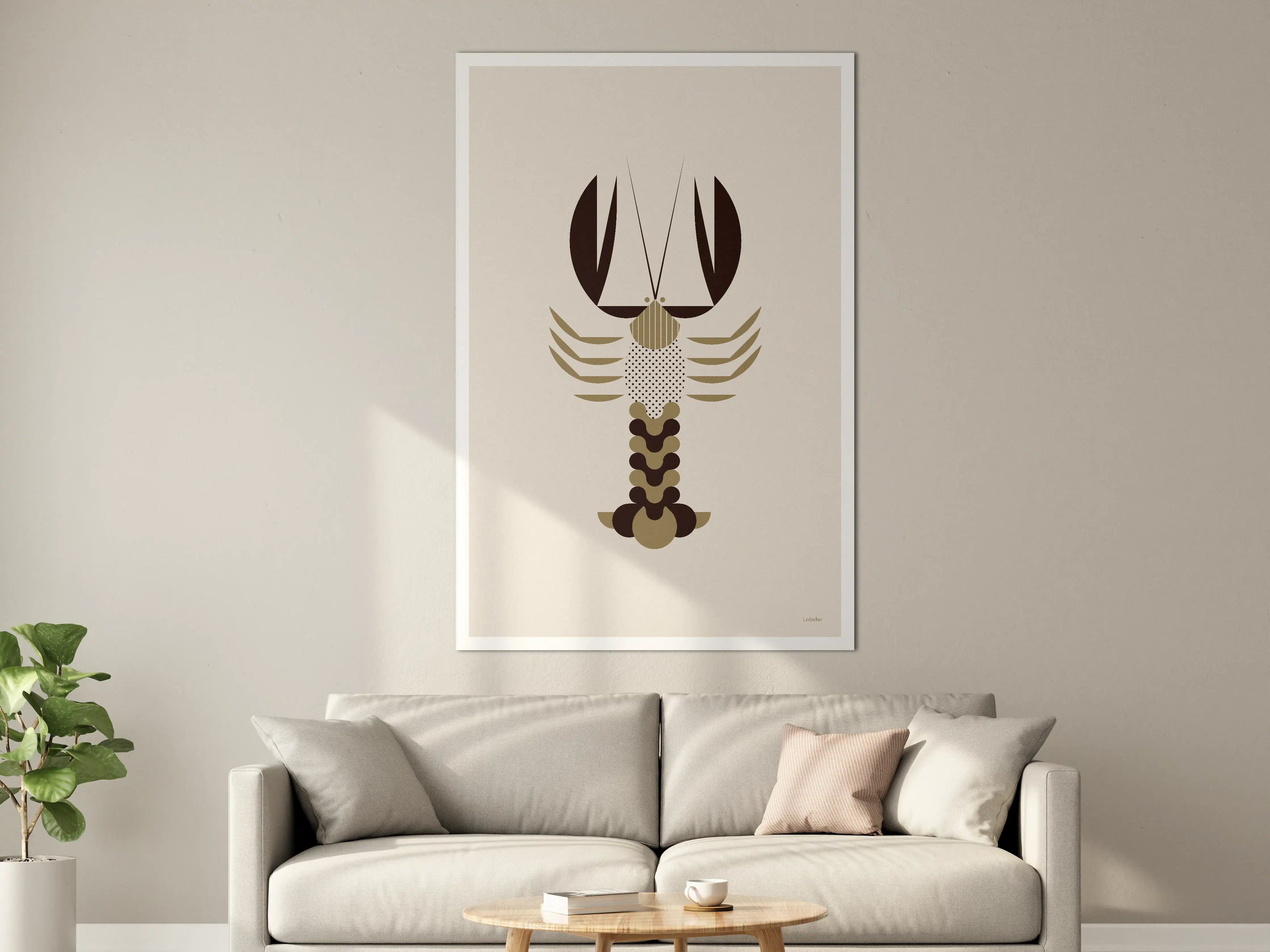 Große Wandbilder - Minimalistische Hummer-Illustration