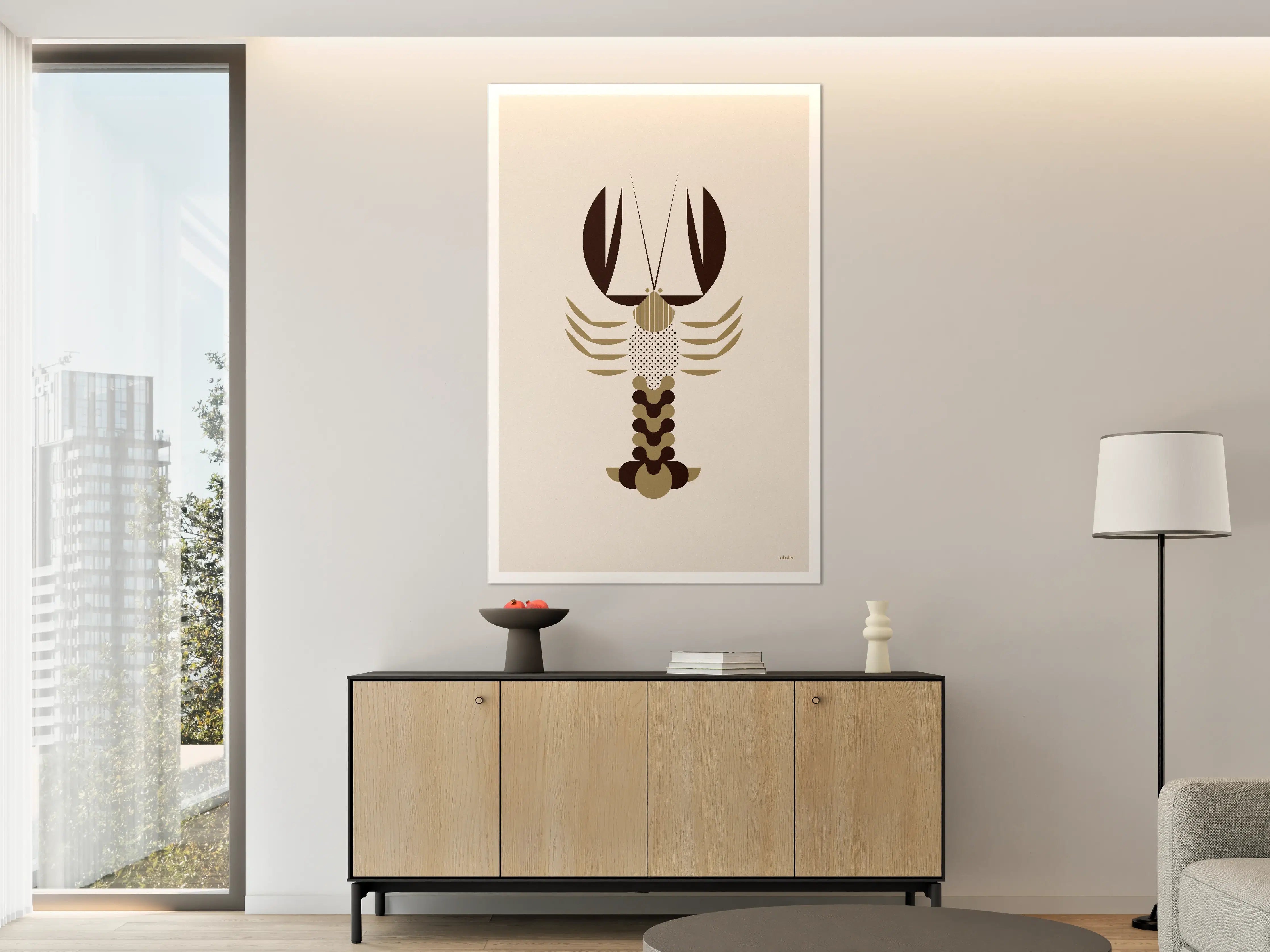 Große Wandbilder - Minimalistische Hummer-Illustration