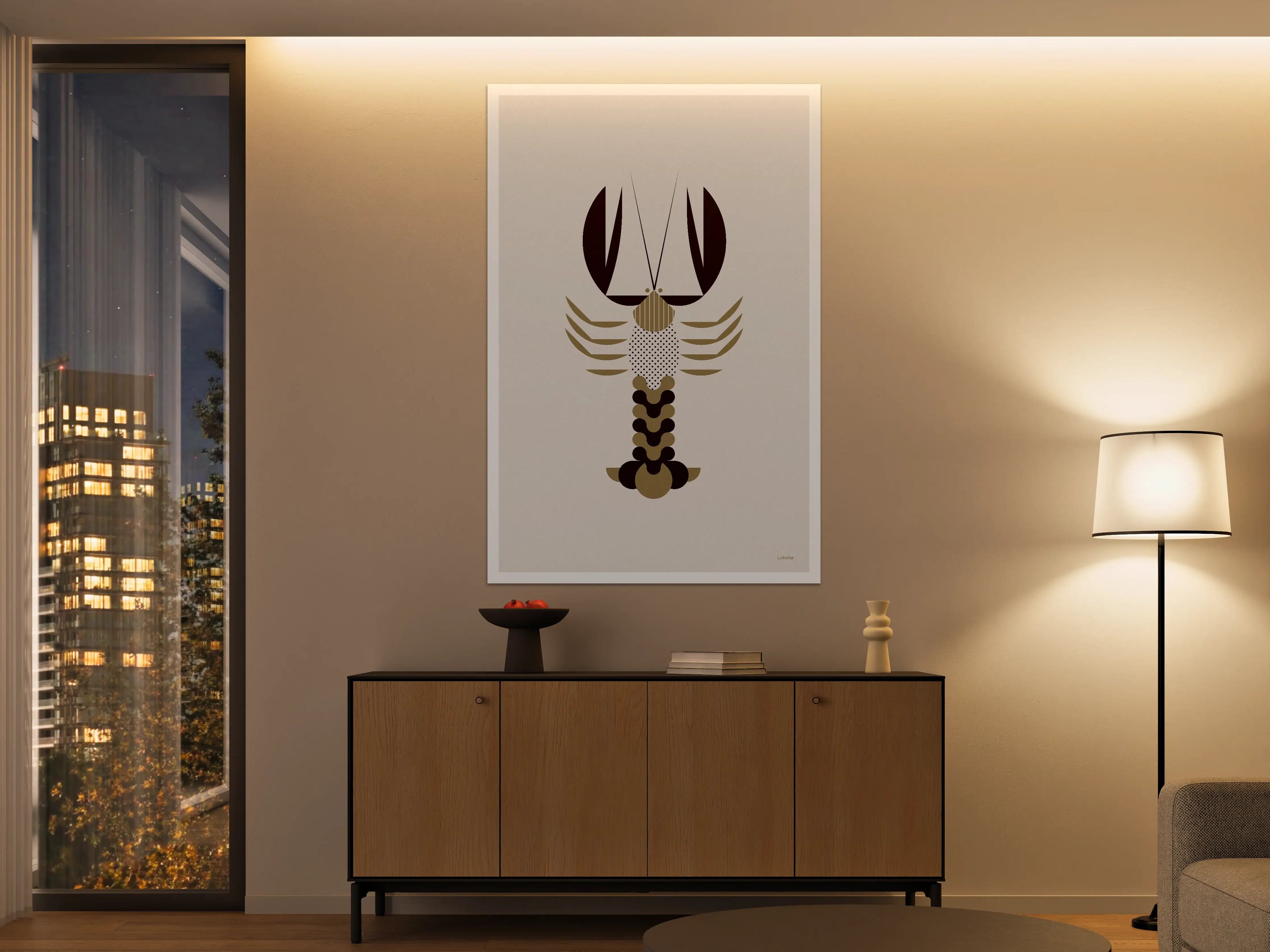 Große Wandbilder - Minimalistische Hummer-Illustration