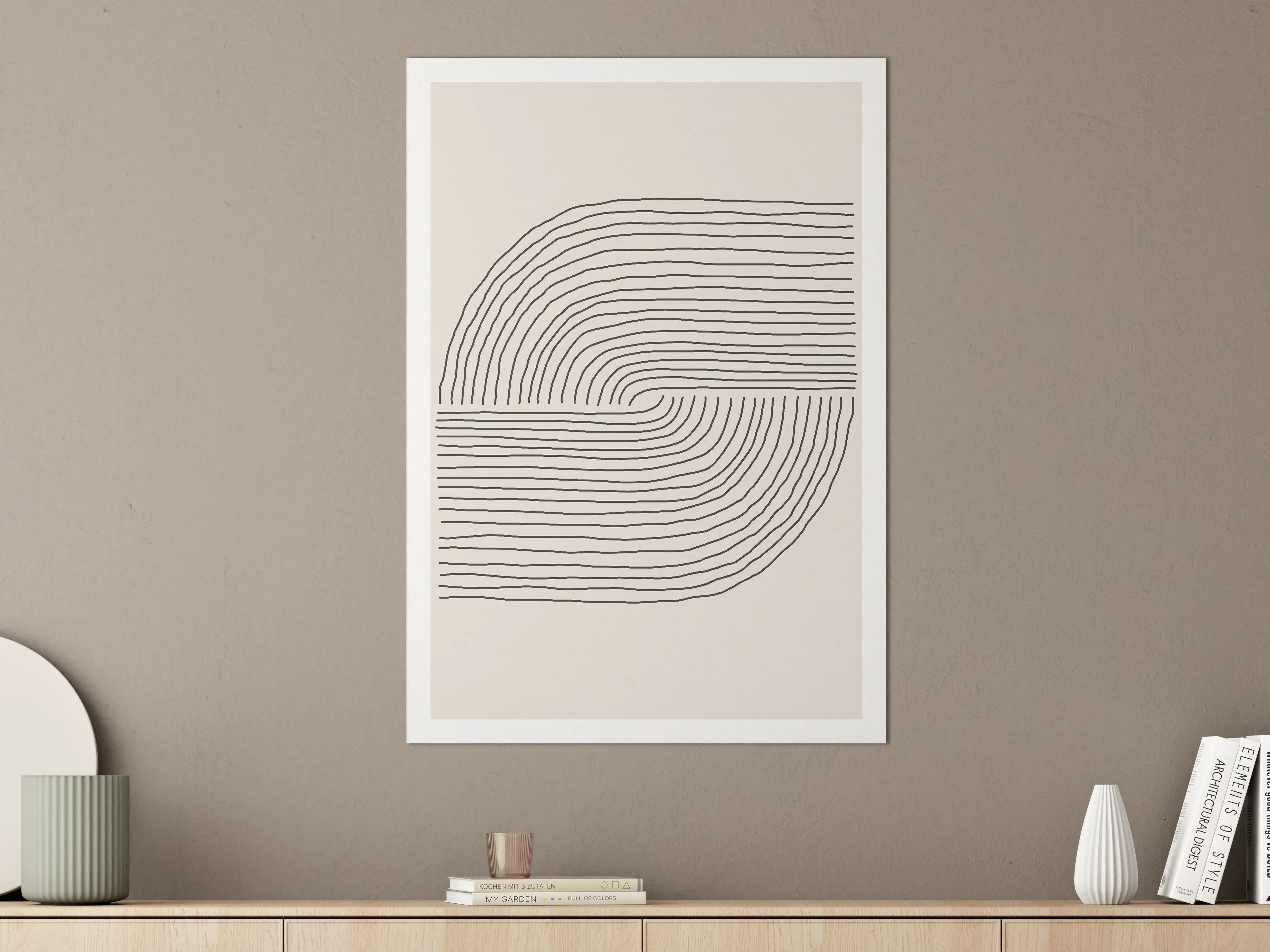 Große Wandbilder - Minimalistische Linienkunst in Schwarz-Weiß