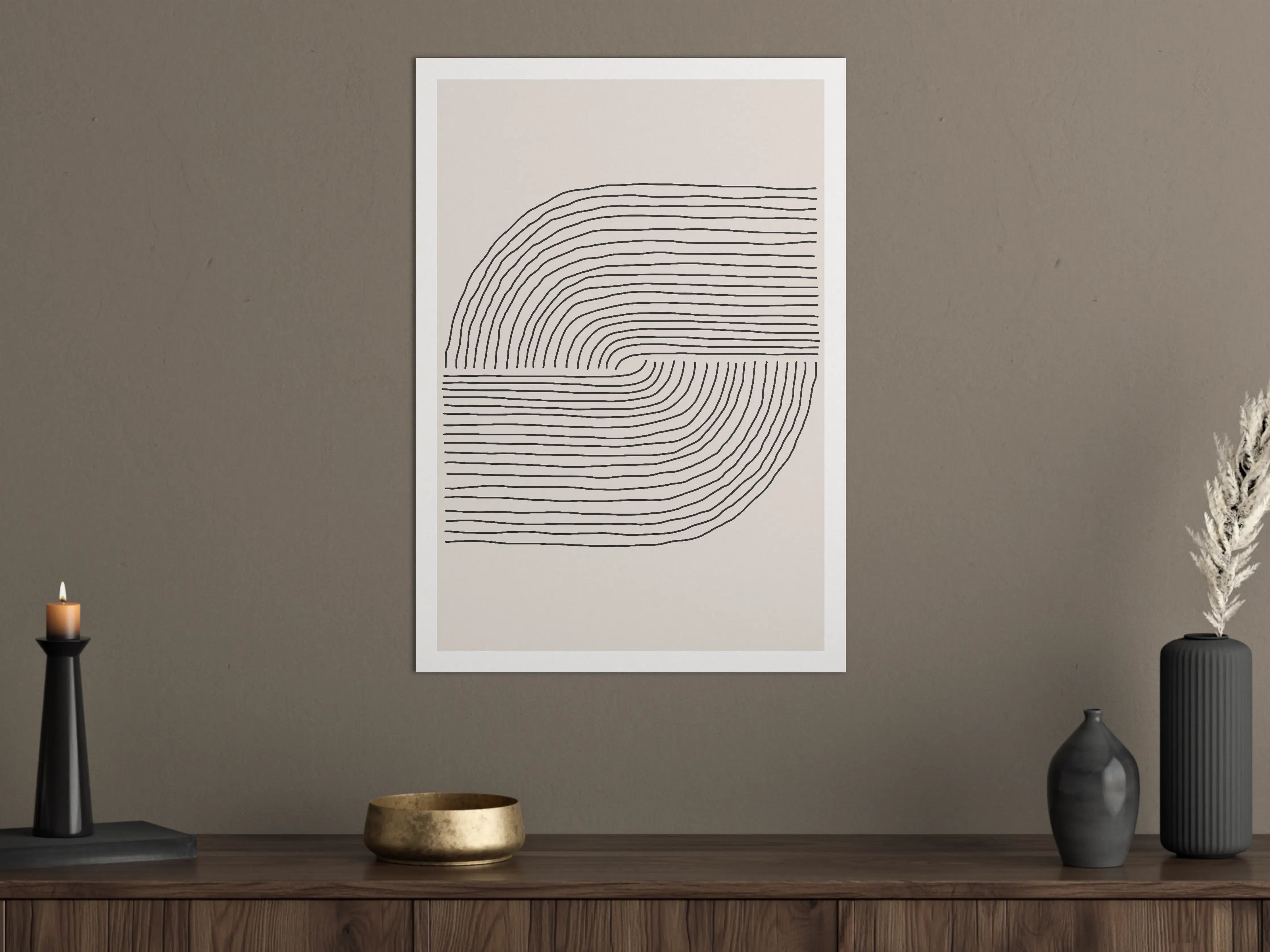 Große Wandbilder - Minimalistische Linienkunst in Schwarz-Weiß