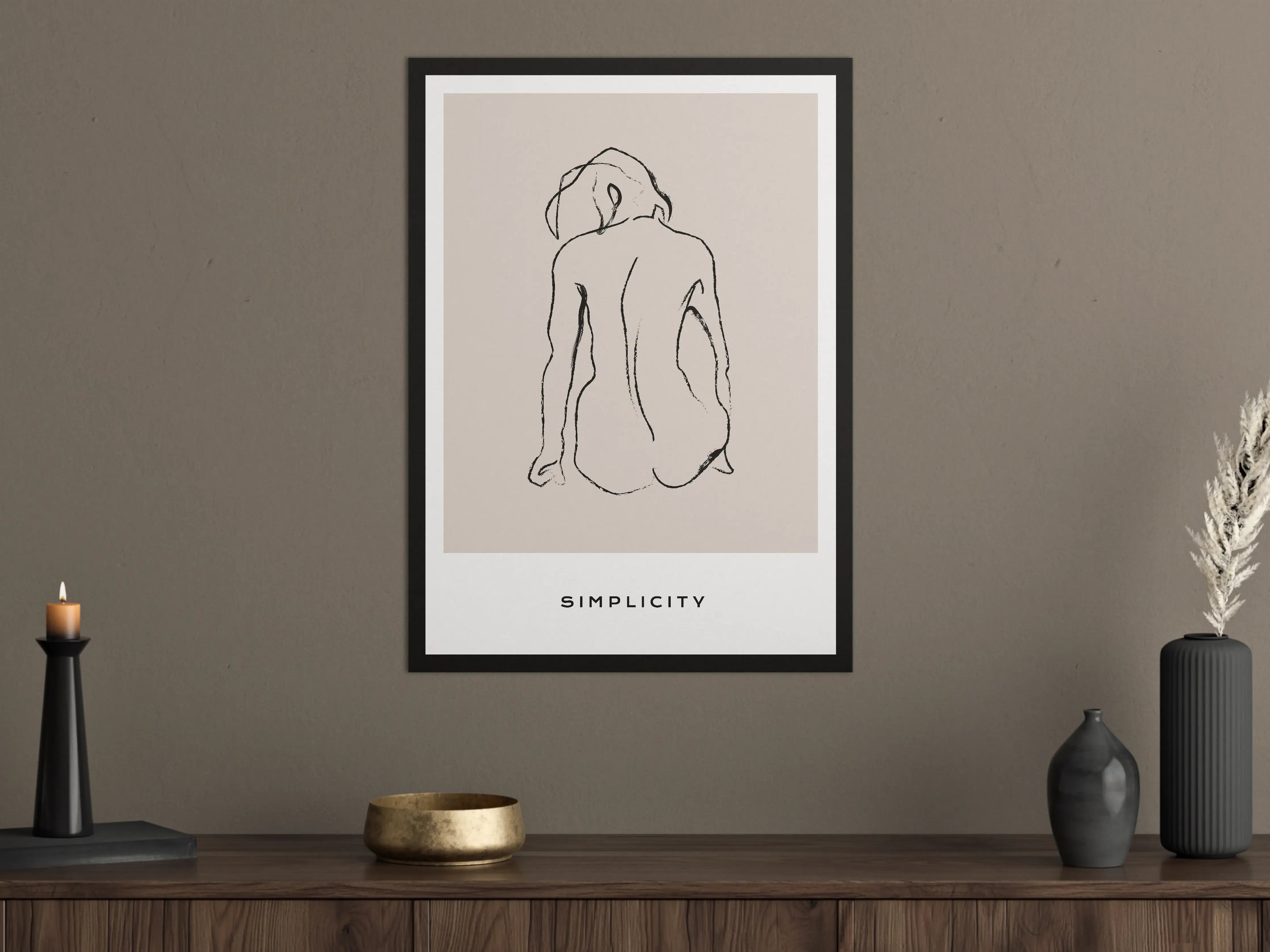 Große Wandbilder - Minimalistische Nackte Silhouette