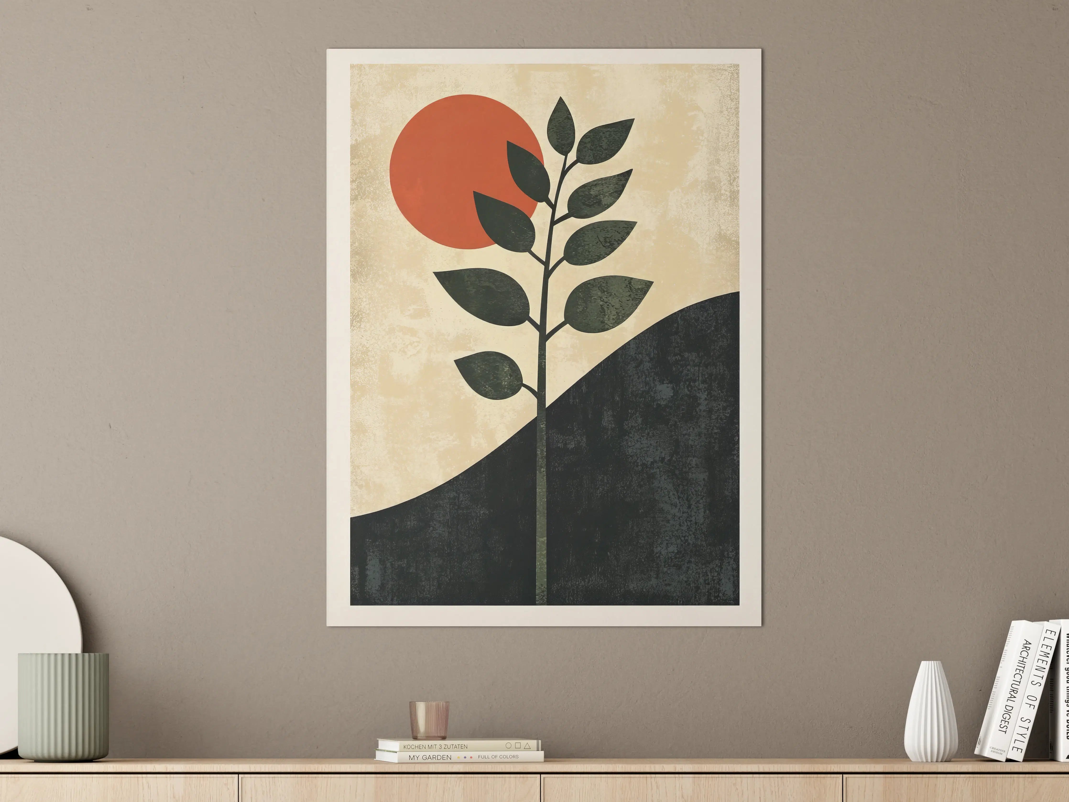 Große Wandbilder - Minimalistische Natur- und Sonnenaufgangs-Darstellung