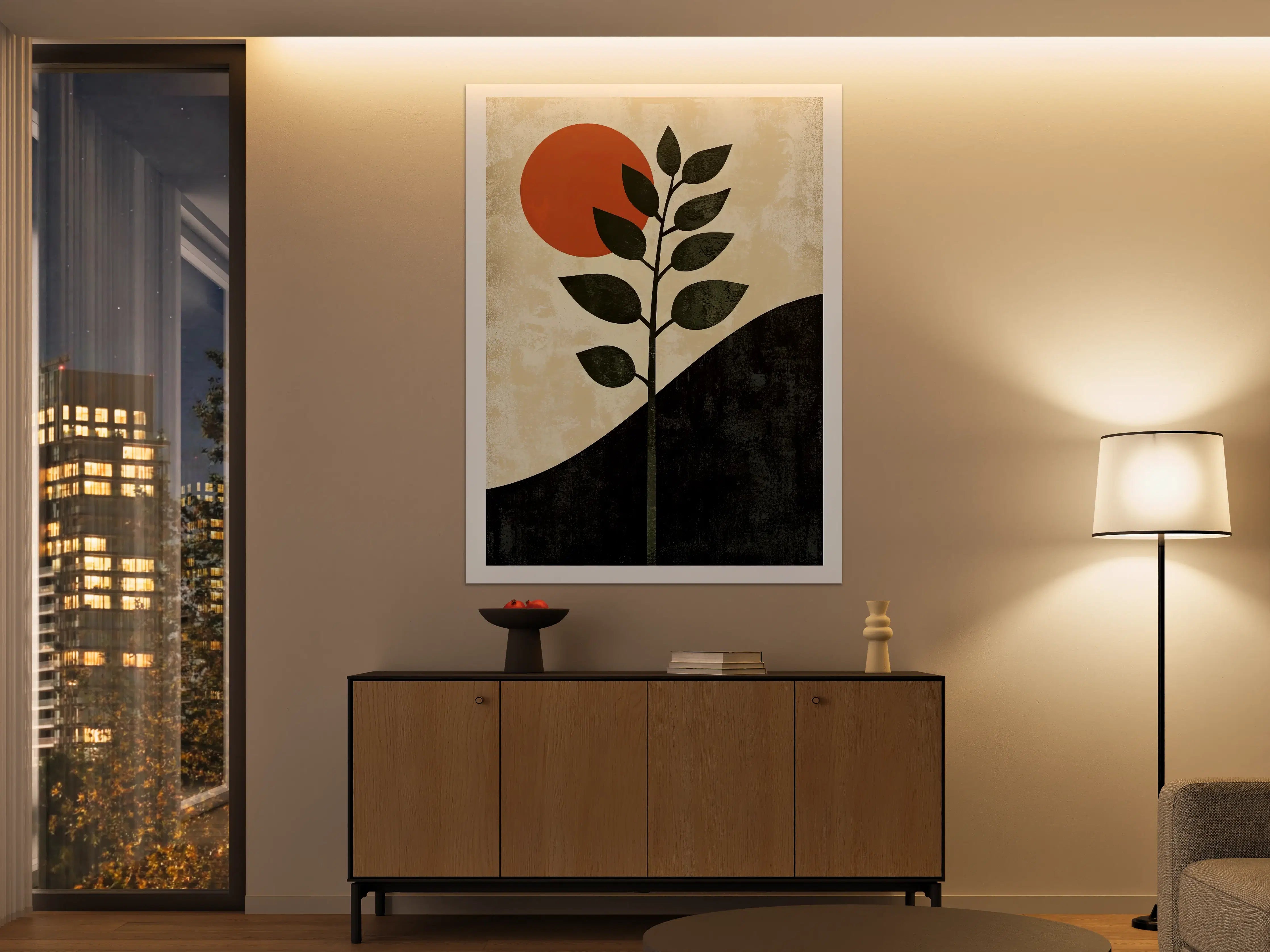 Große Wandbilder - Minimalistische Natur- und Sonnenaufgangs-Darstellung